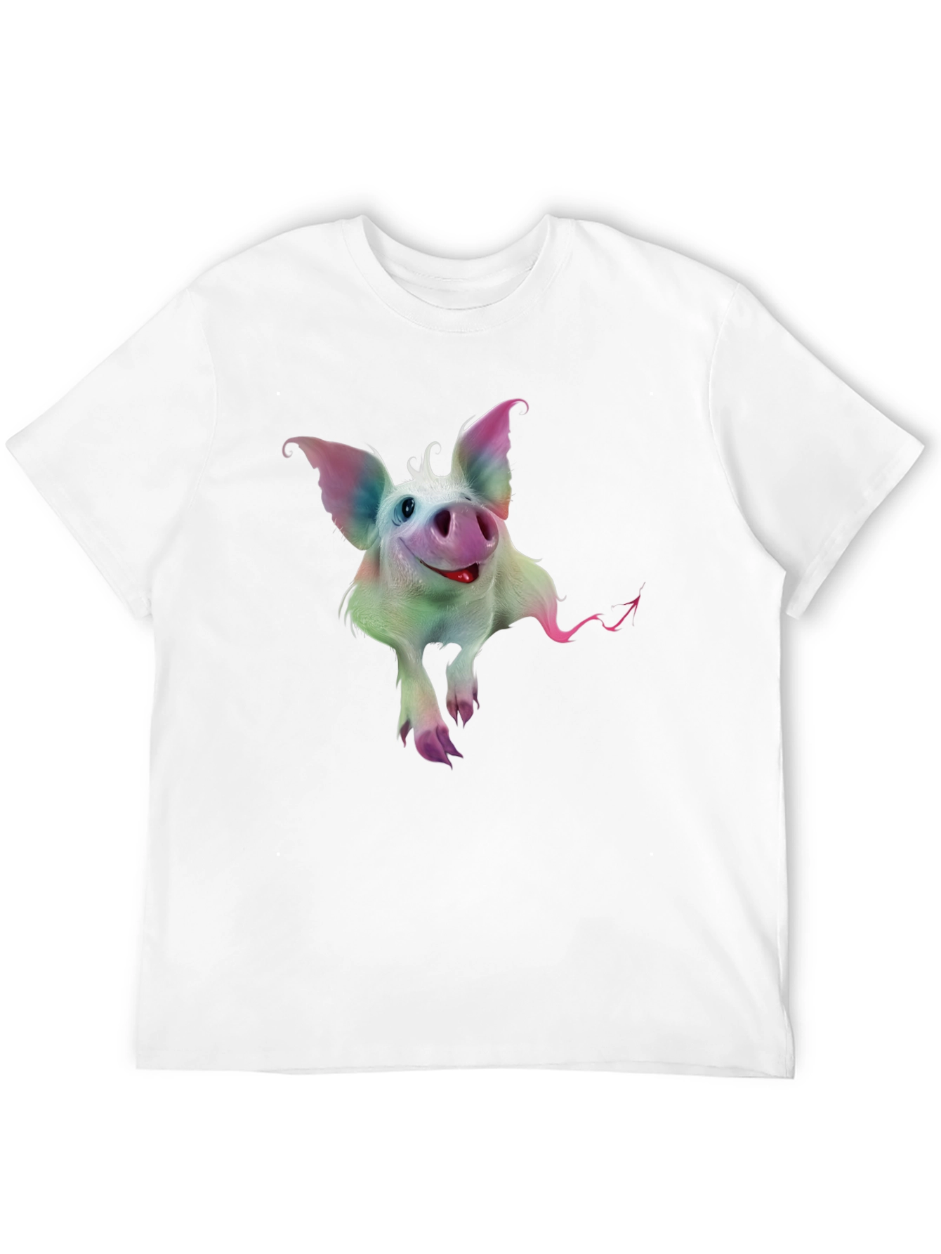 Whimsical Pig Graphic Tee - Quirky Black T-Shirt