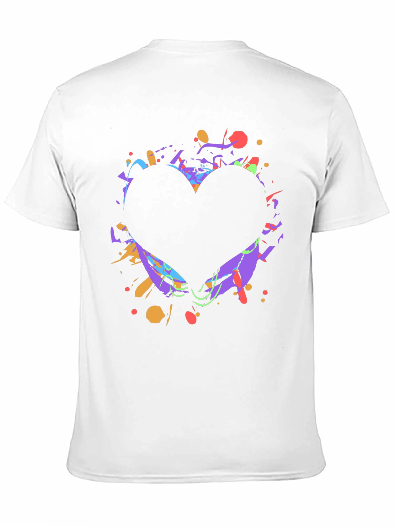 Heart Splatter Graphic Tee - Black Cotton