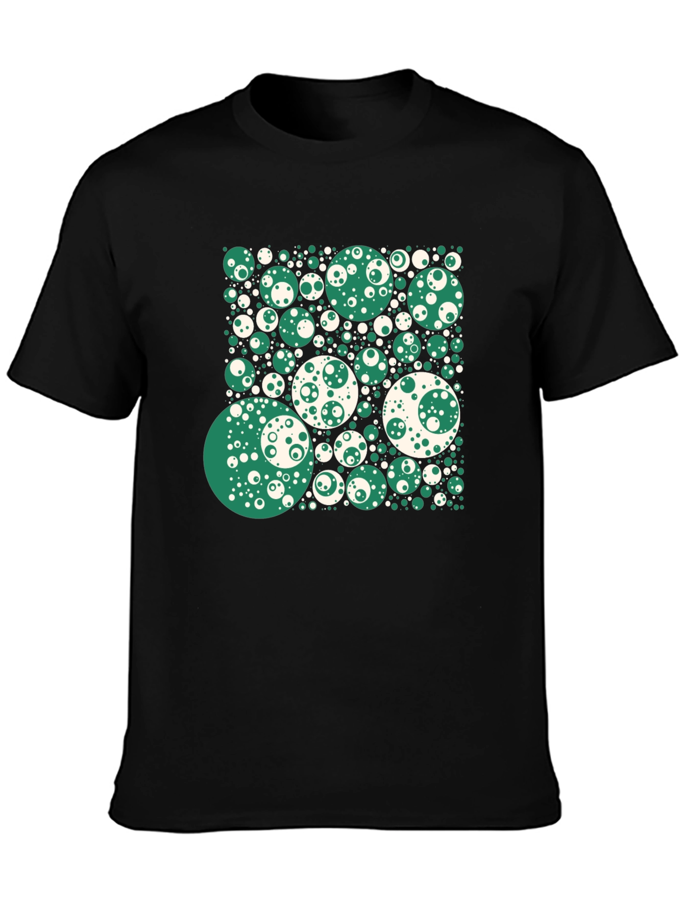 Abstract Circle Pattern Black T-Shirt