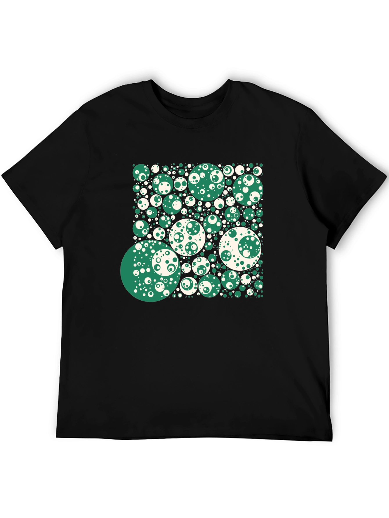 Abstract Circle Pattern Black T-Shirt