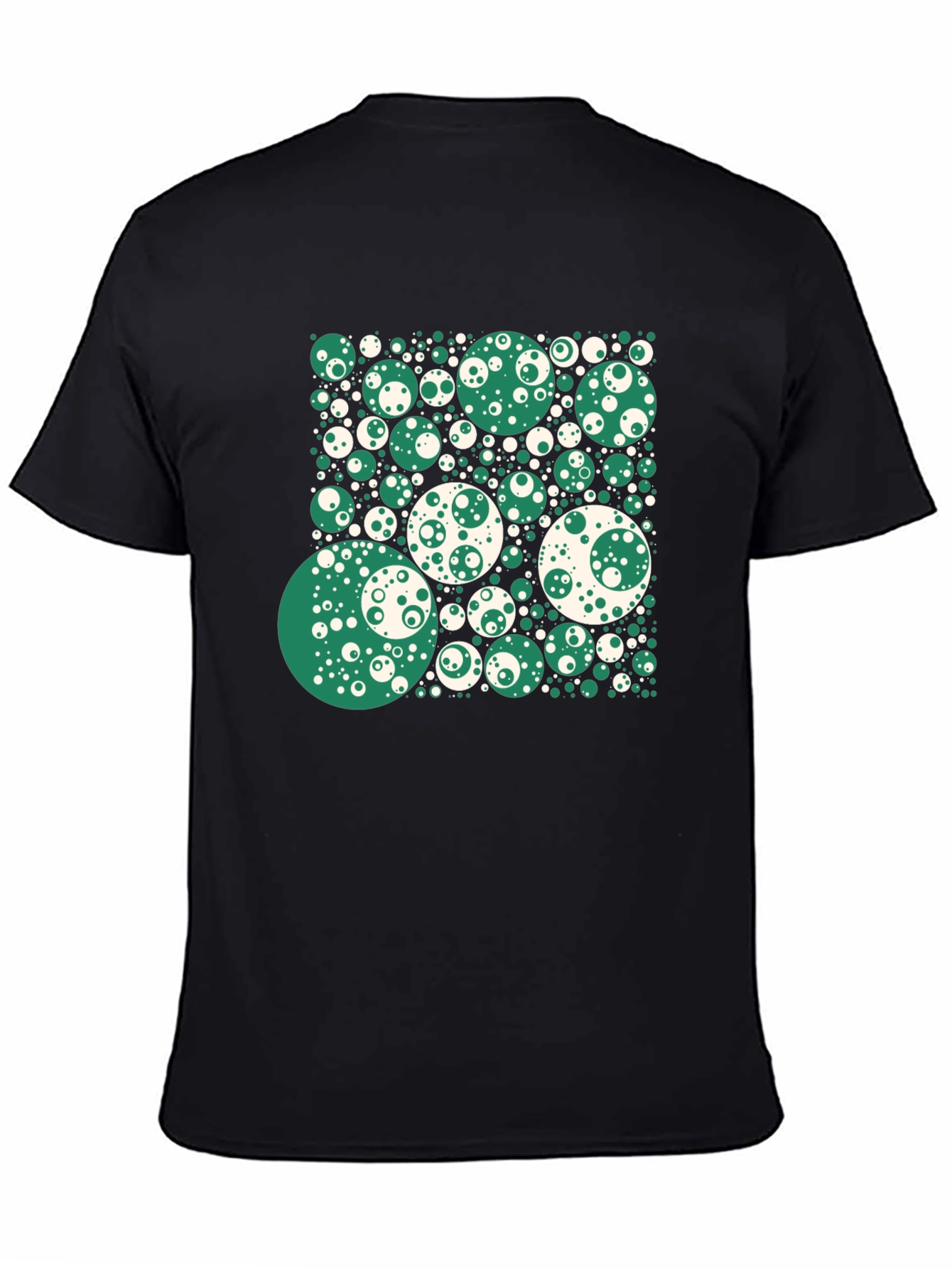 Abstract Circle Pattern Black T-Shirt
