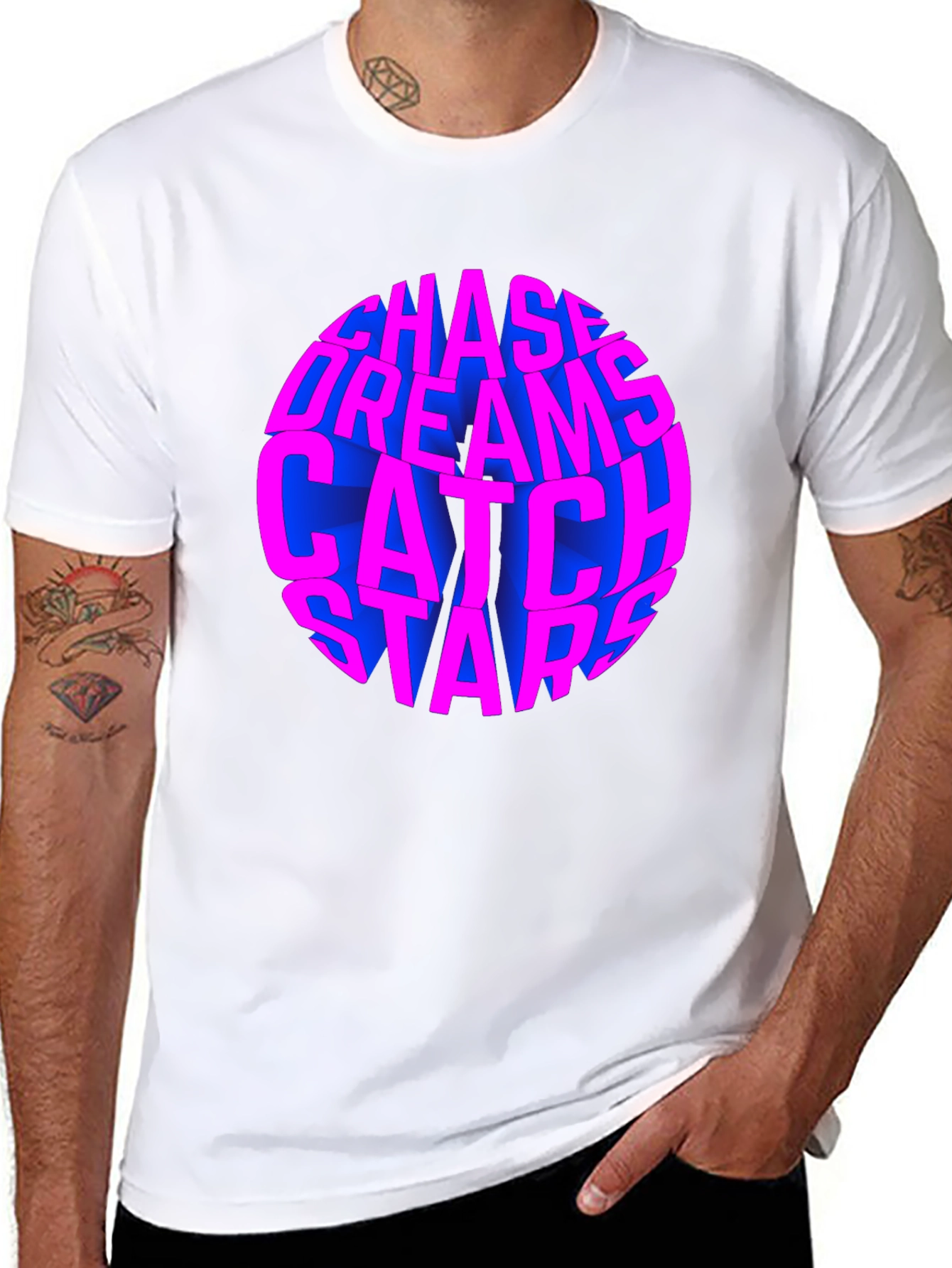 Chase Dreams Catch Stars Black T-Shirt