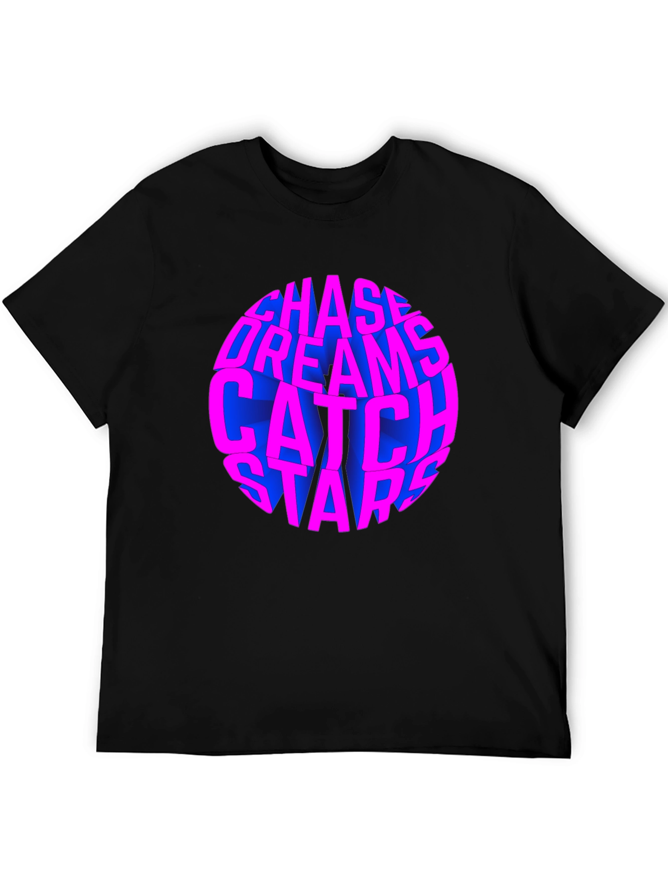 Chase Dreams Catch Stars Black T-Shirt