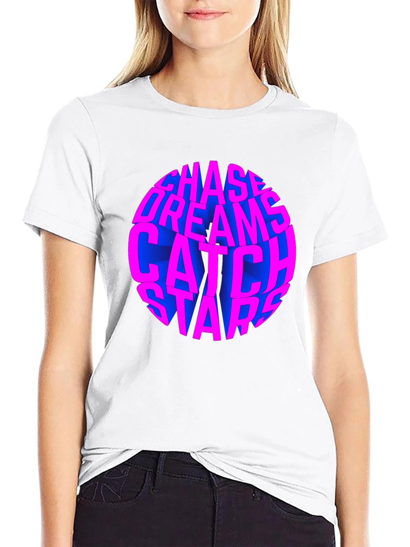 Chase Dreams Catch Stars Black T-Shirt