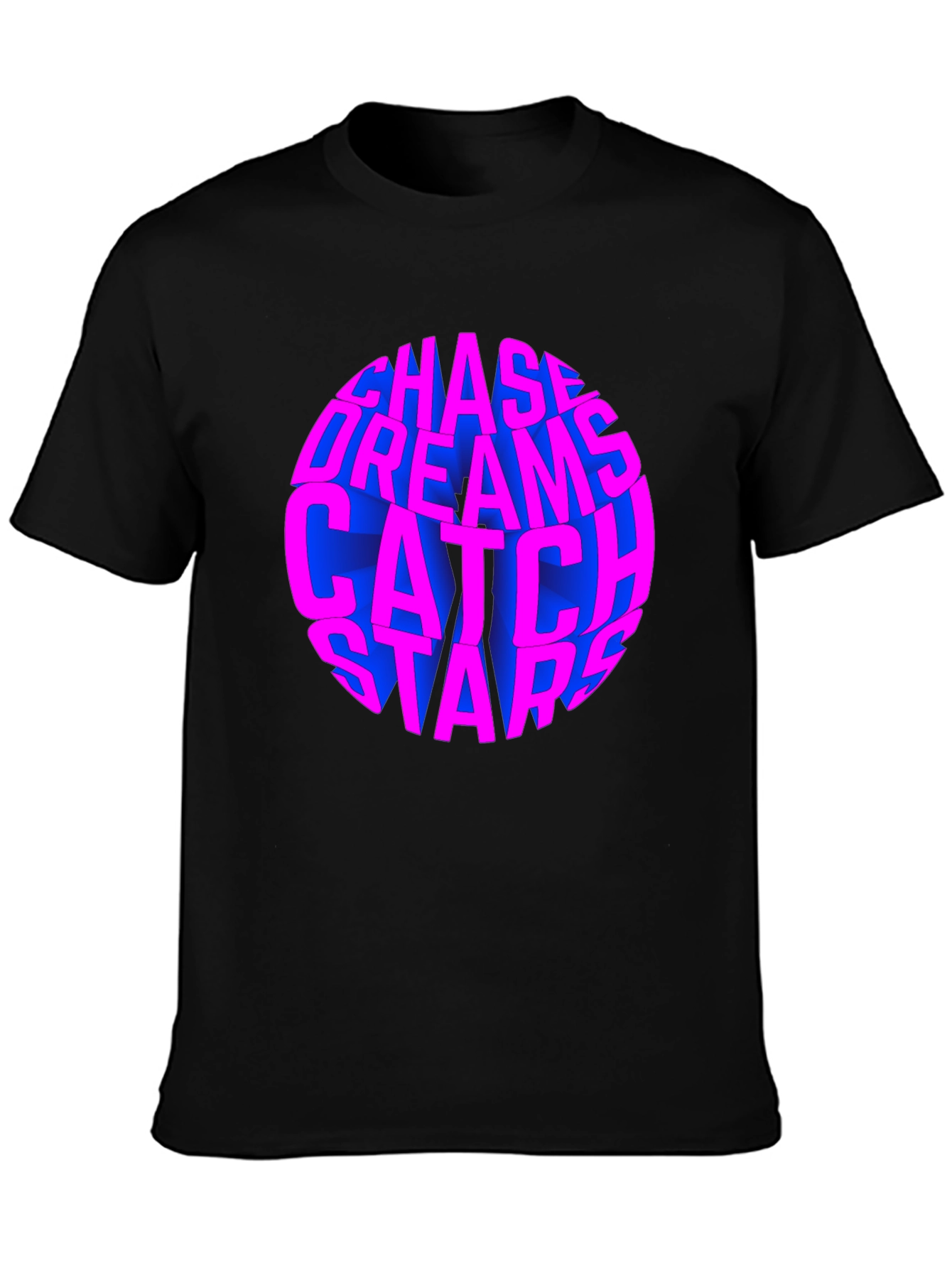 Chase Dreams Catch Stars Black T-Shirt