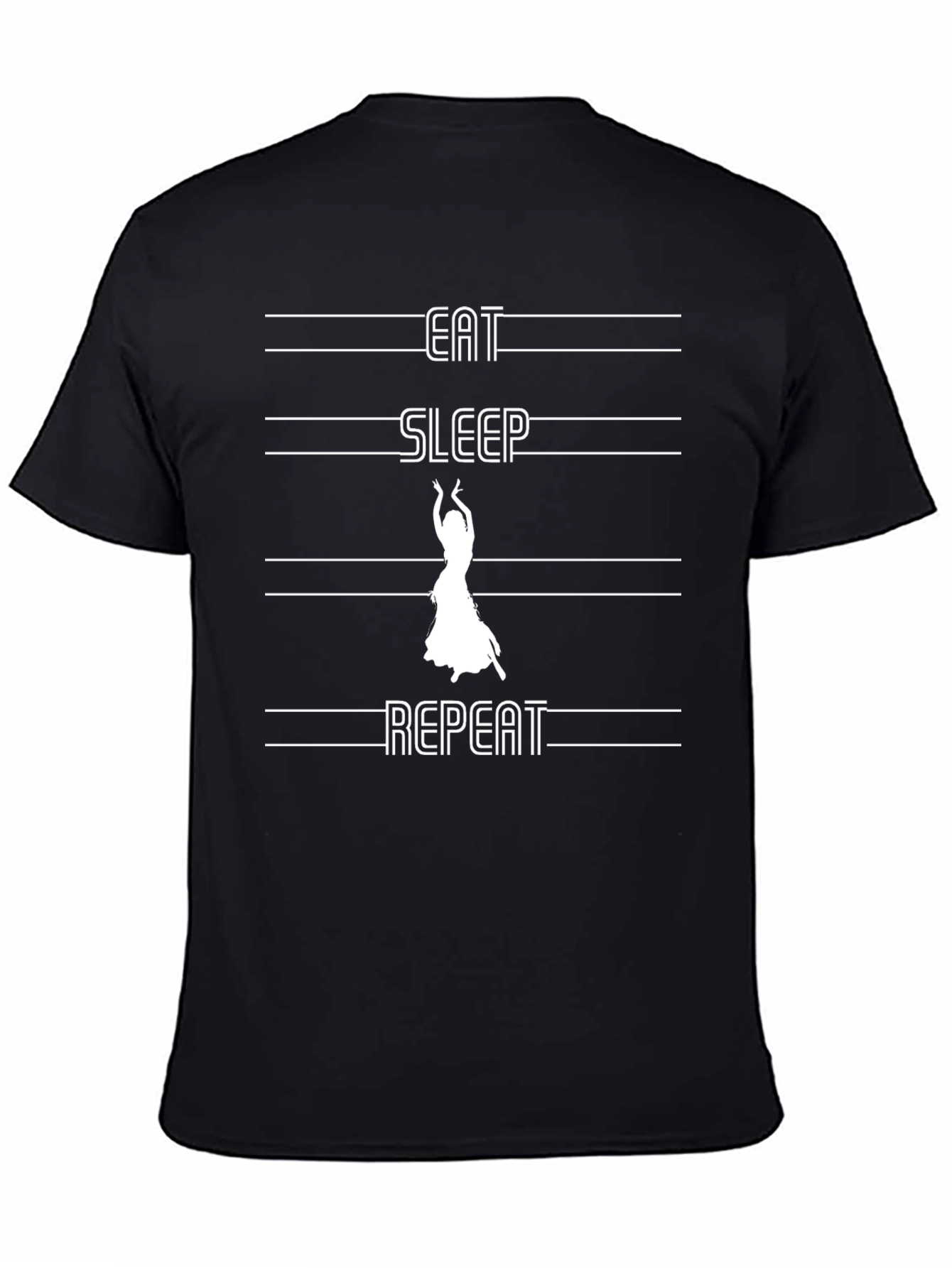 Eat Sleep Belly Dance Repeat Black T-Shirt