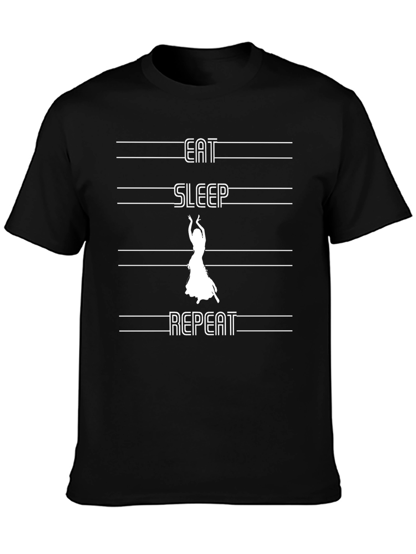 Eat Sleep Belly Dance Repeat Black T-Shirt