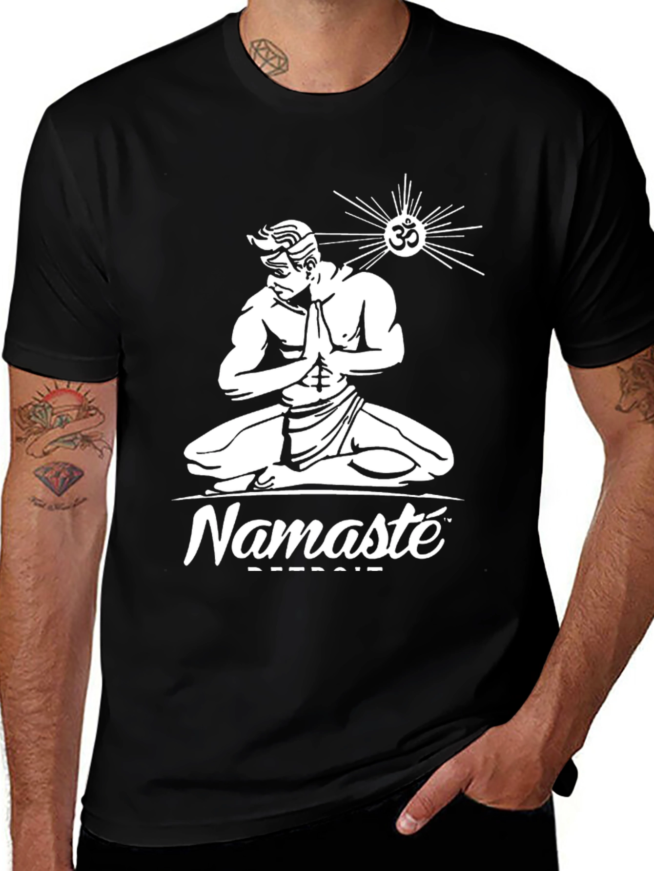 Namaste Detroit Graphic T-Shirt - Spiritual Design