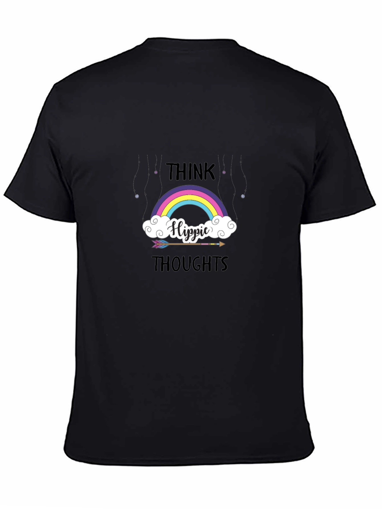 Think Hippie Thoughts Rainbow Graphic T-Shirt