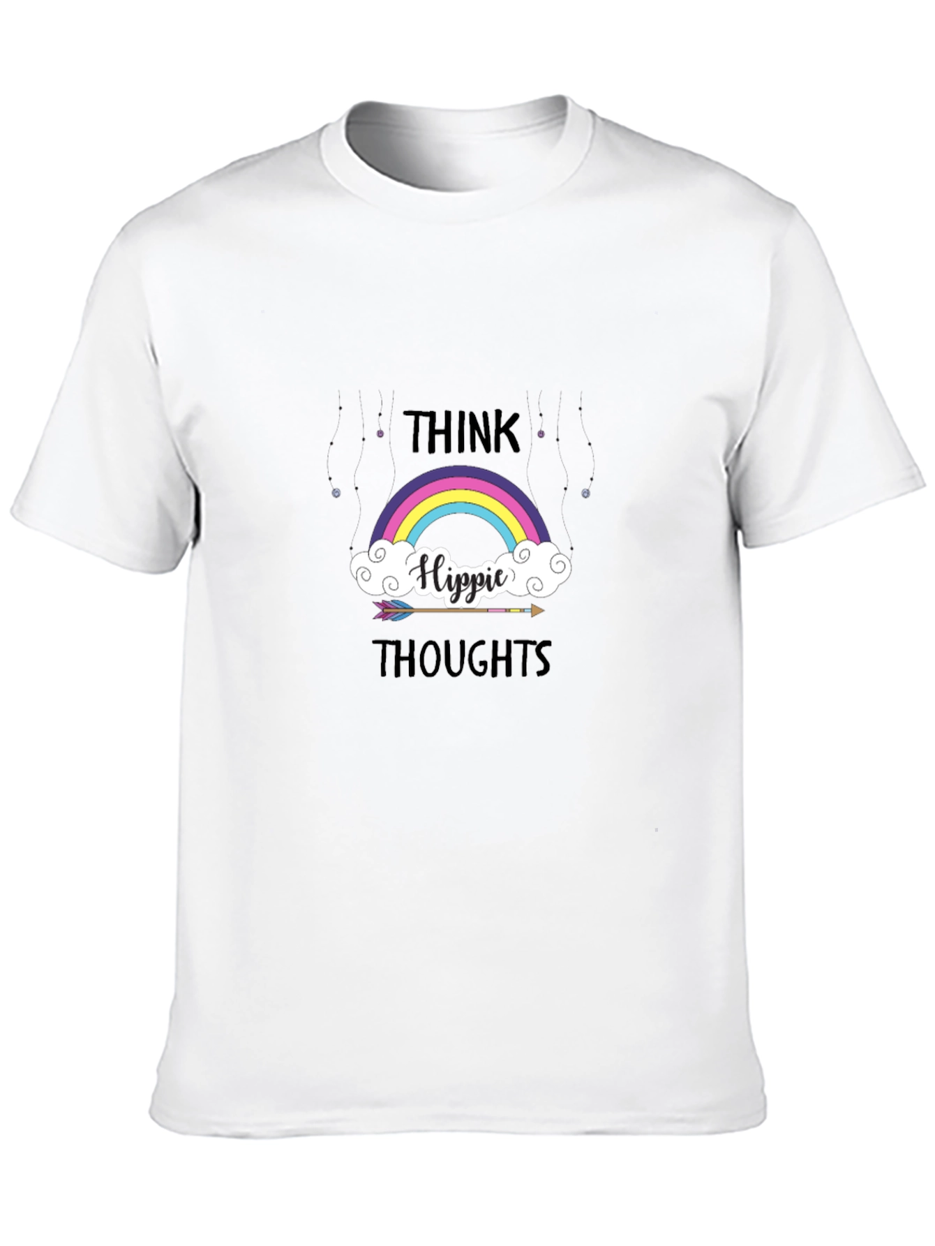 Think Hippie Thoughts Rainbow Graphic T-Shirt