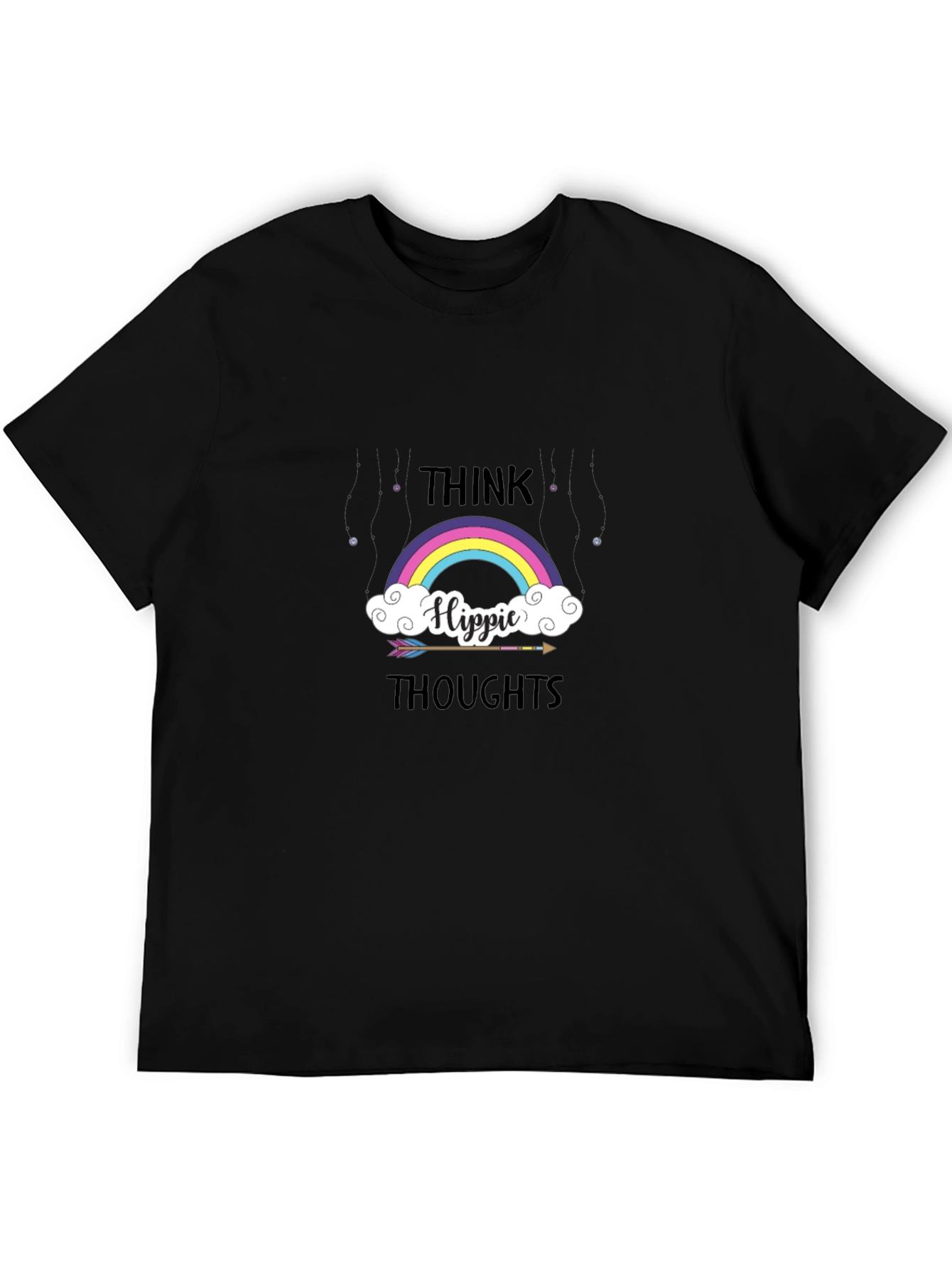 Think Hippie Thoughts Rainbow Graphic T-Shirt