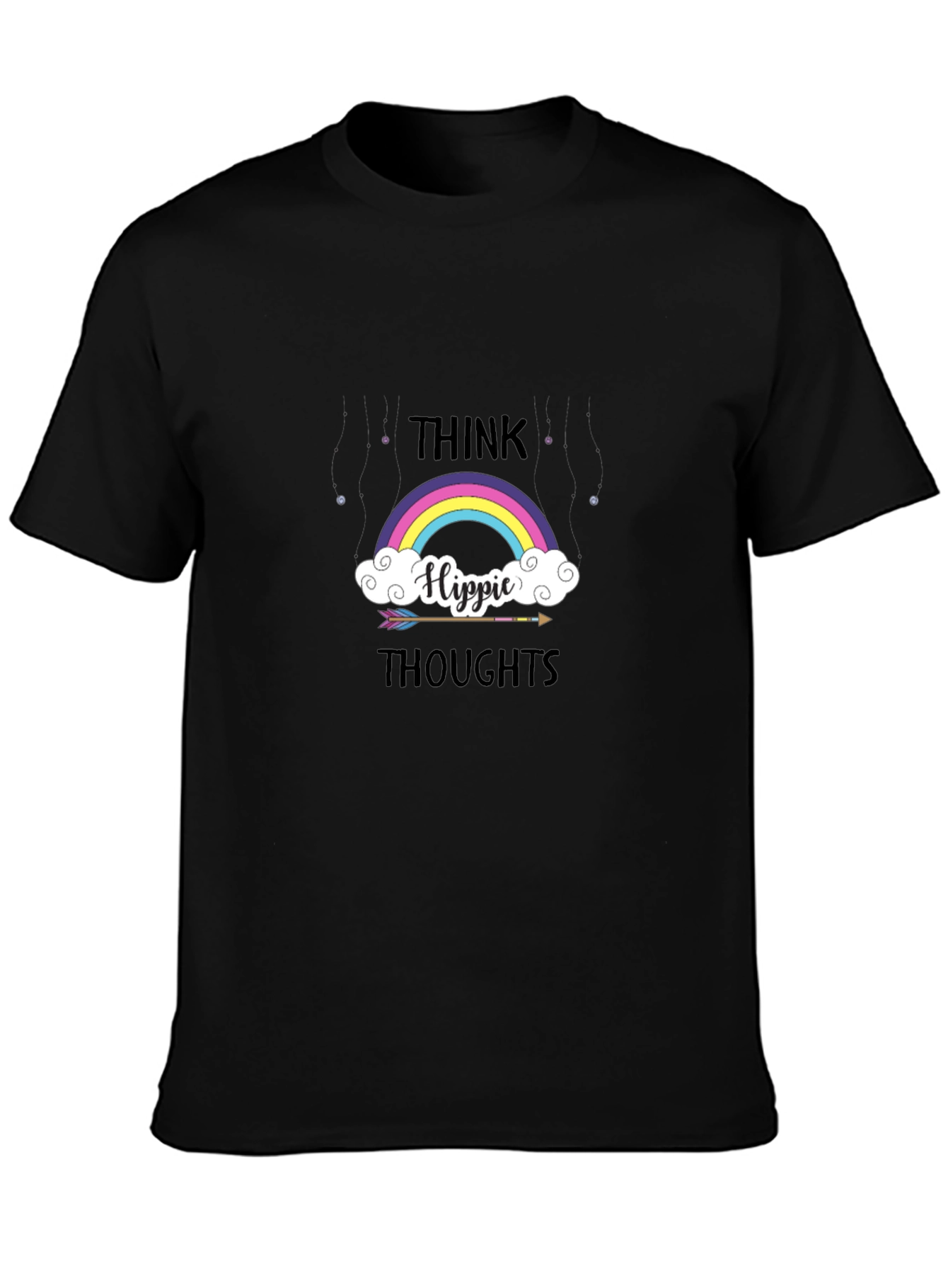 Think Hippie Thoughts Rainbow Graphic T-Shirt