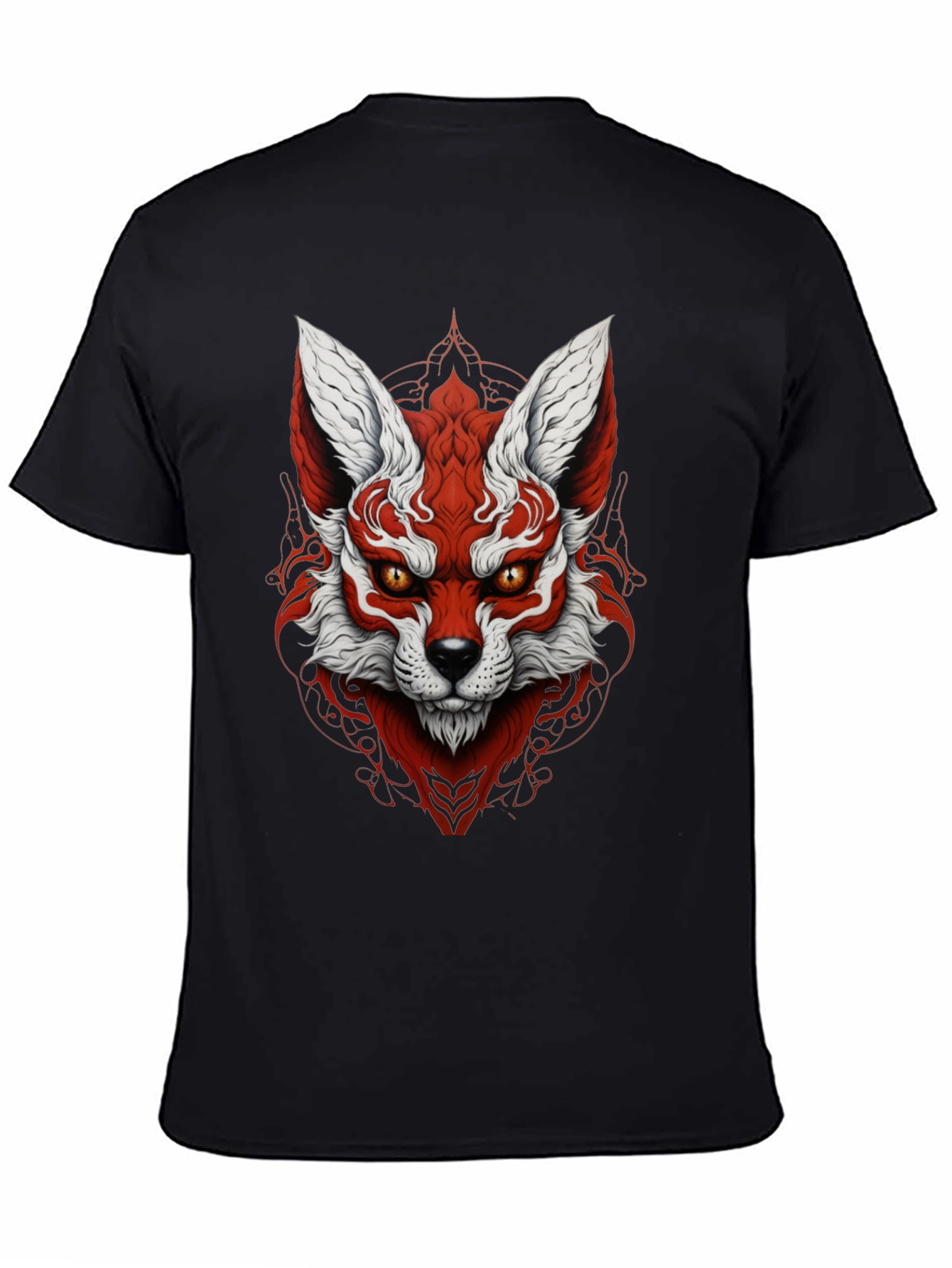 Red Fox Graphic Black T-Shirt