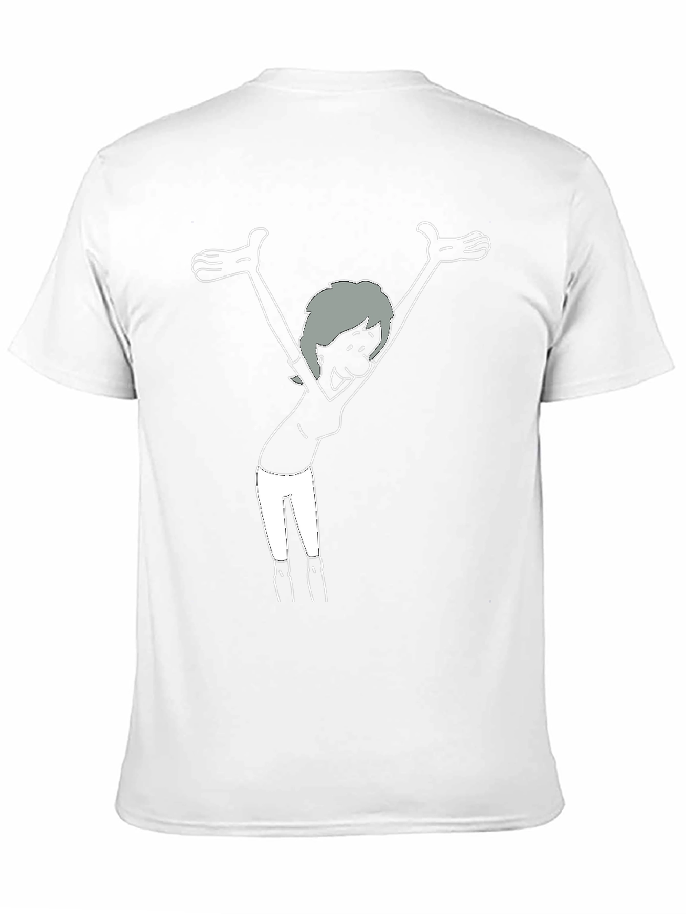 Joyful Cartoon Graphic Black T-Shirt
