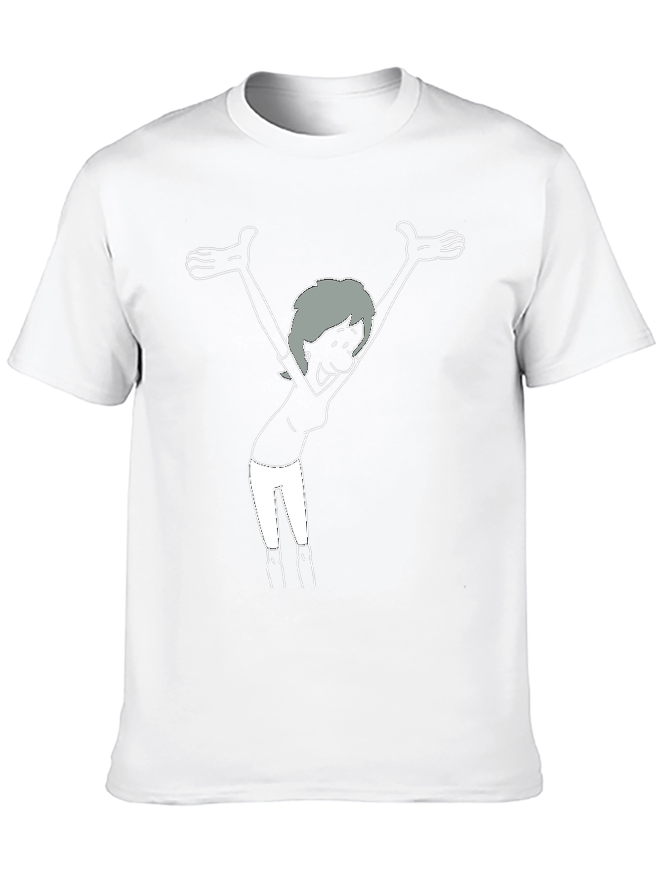 Joyful Cartoon Graphic Black T-Shirt