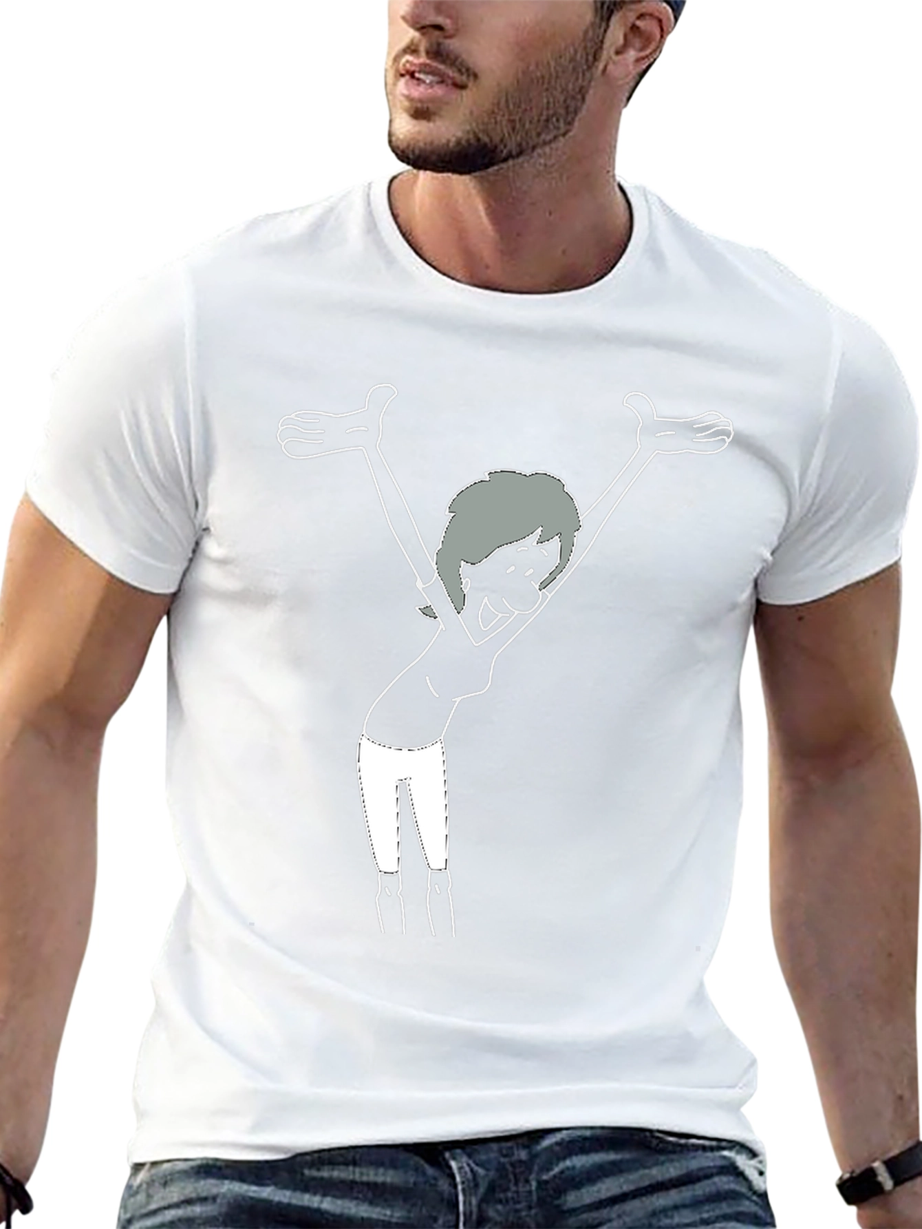 Joyful Cartoon Graphic Black T-Shirt