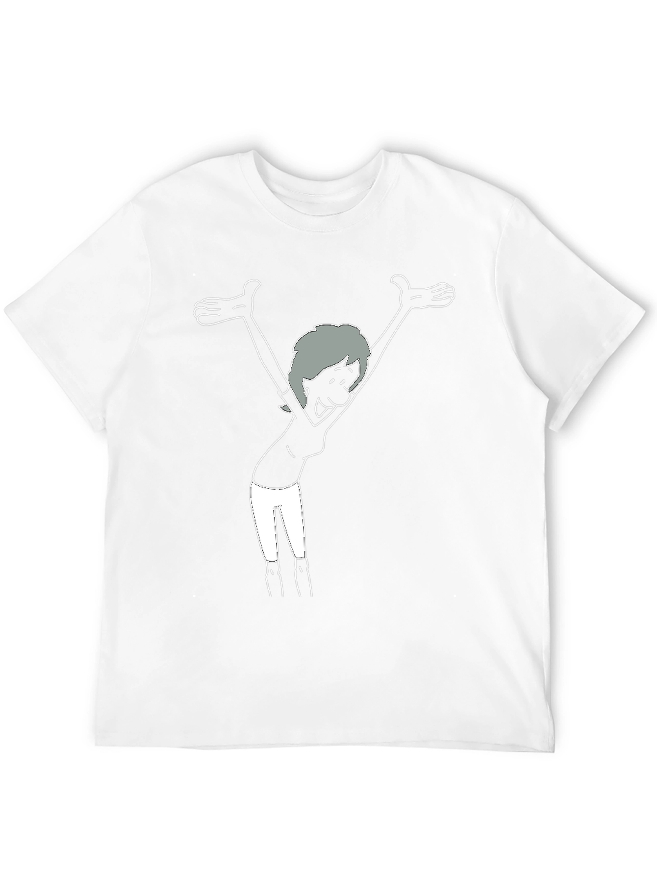 Joyful Cartoon Graphic Black T-Shirt