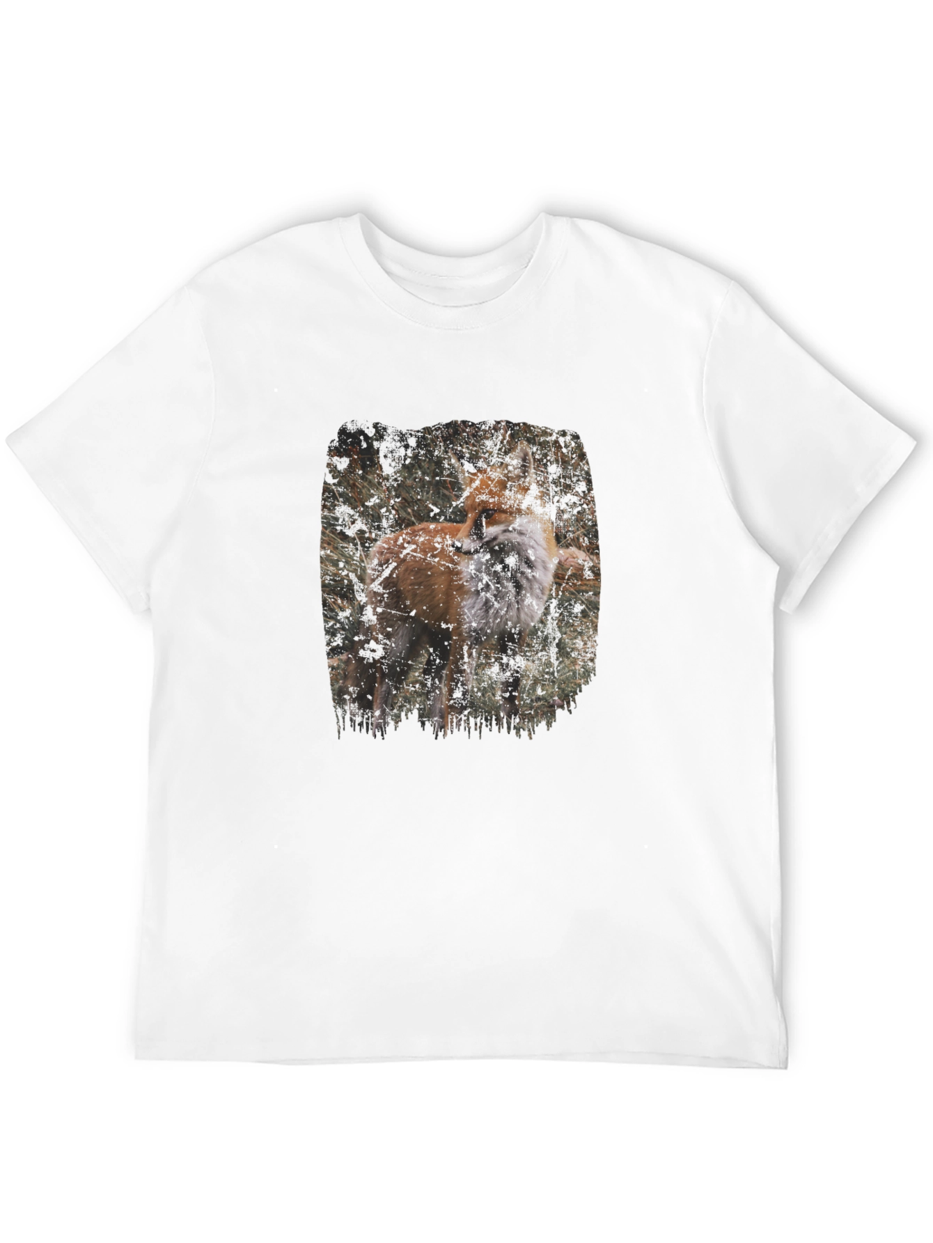 Fox Graphic Print Black T-Shirt