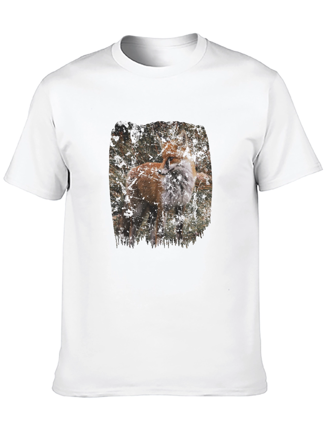 Fox Graphic Print Black T-Shirt