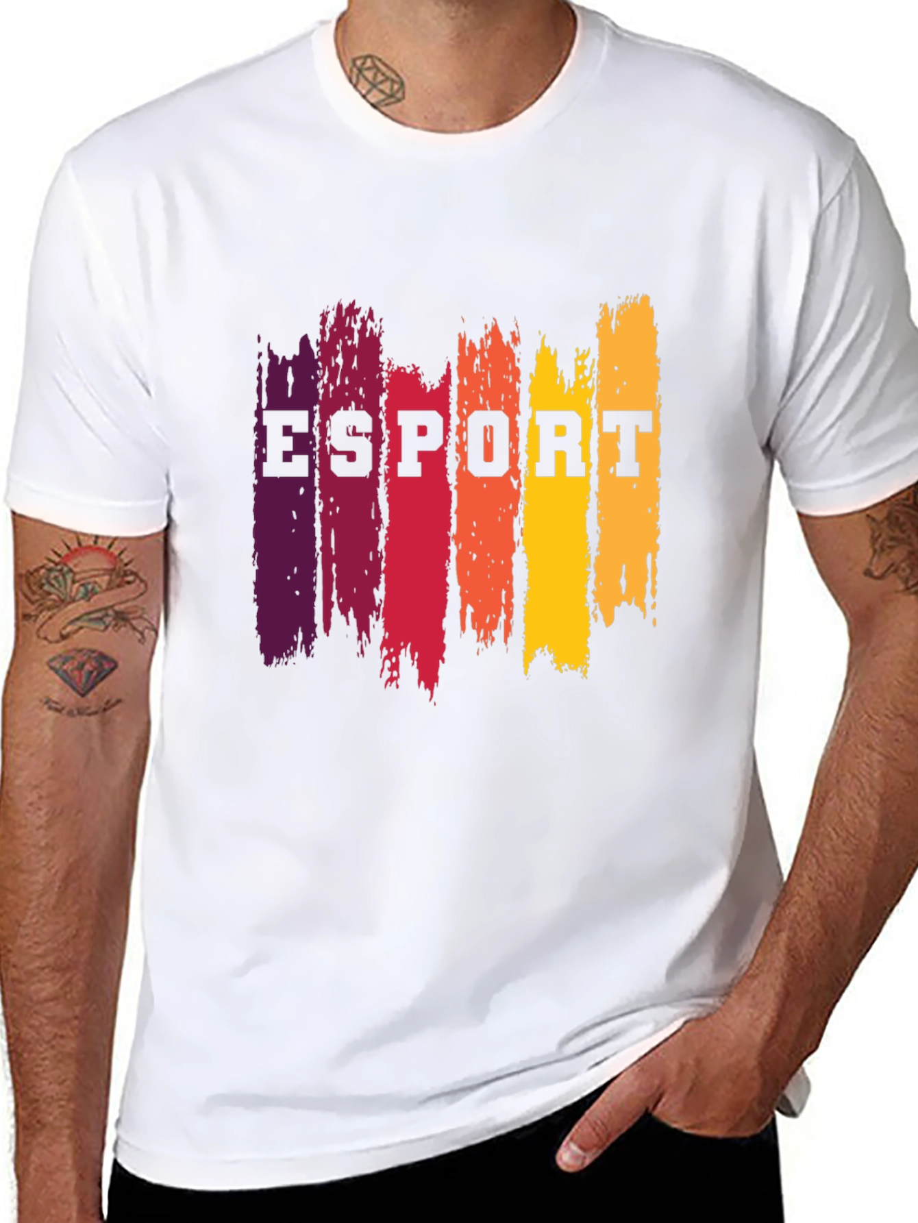 Esport Brushstroke Graphic Tee - Black