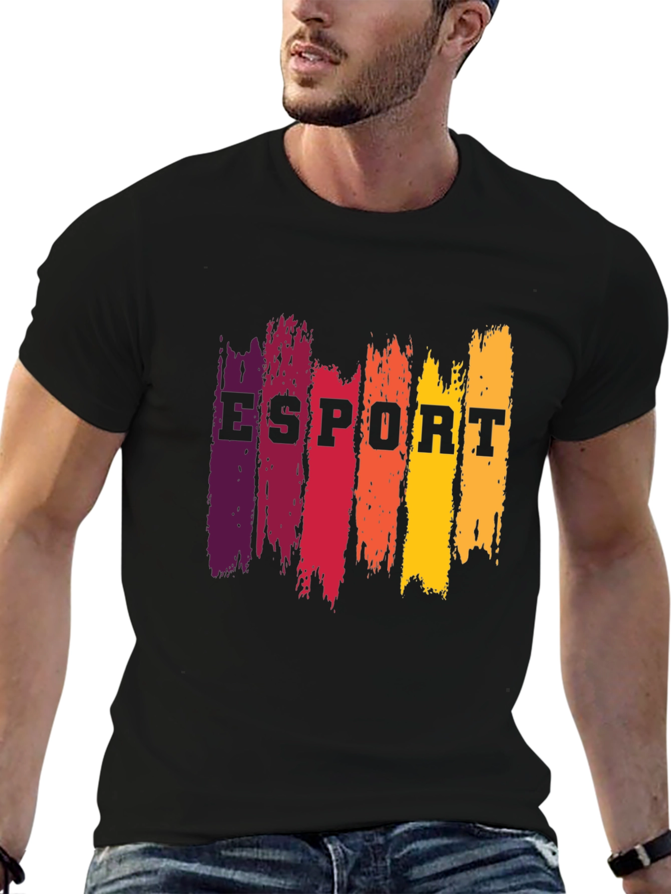 Esport Brushstroke Graphic Tee - Black