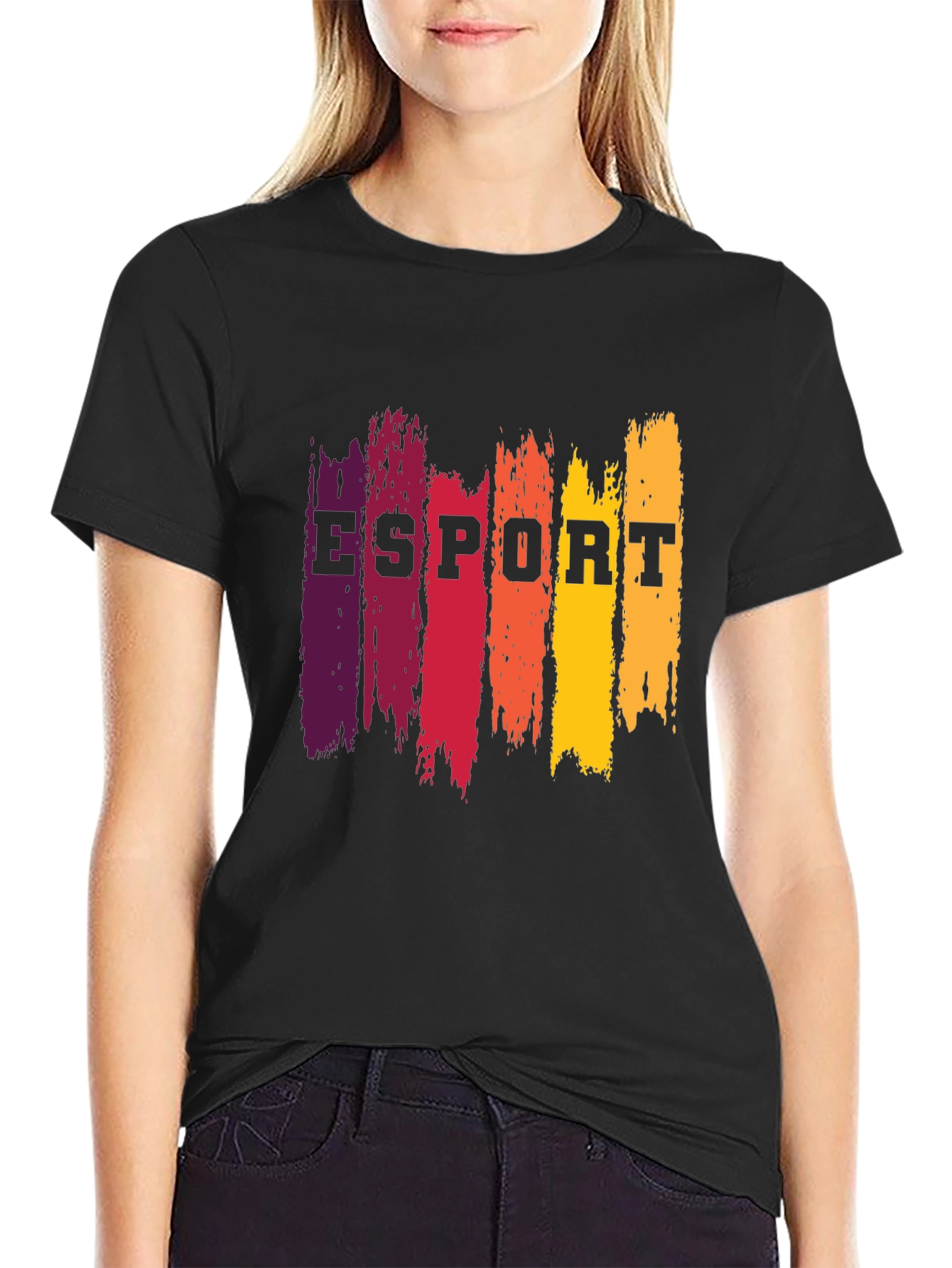 Esport Brushstroke Graphic Tee - Black