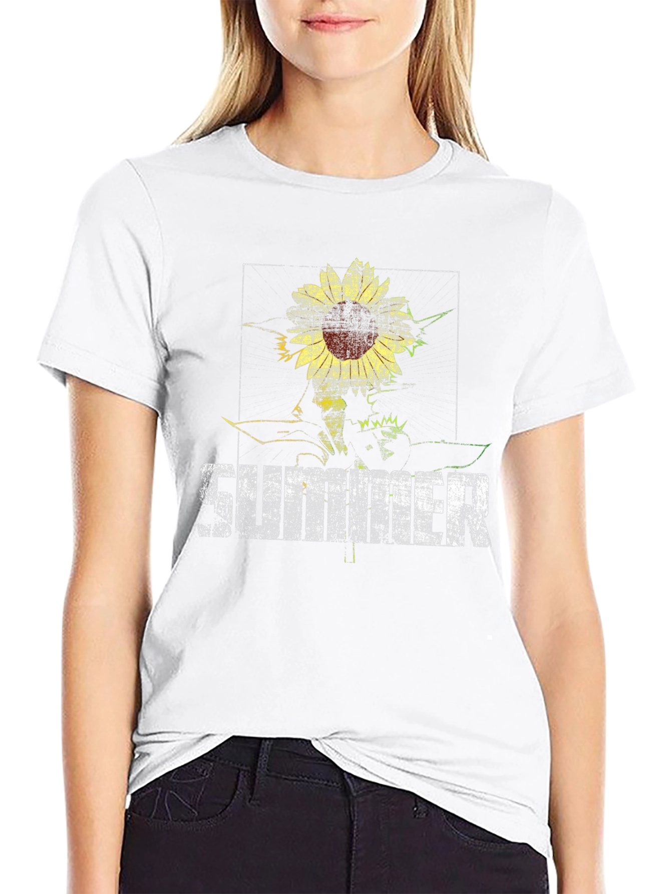 Sunflower Summer Graphic Tee - Black