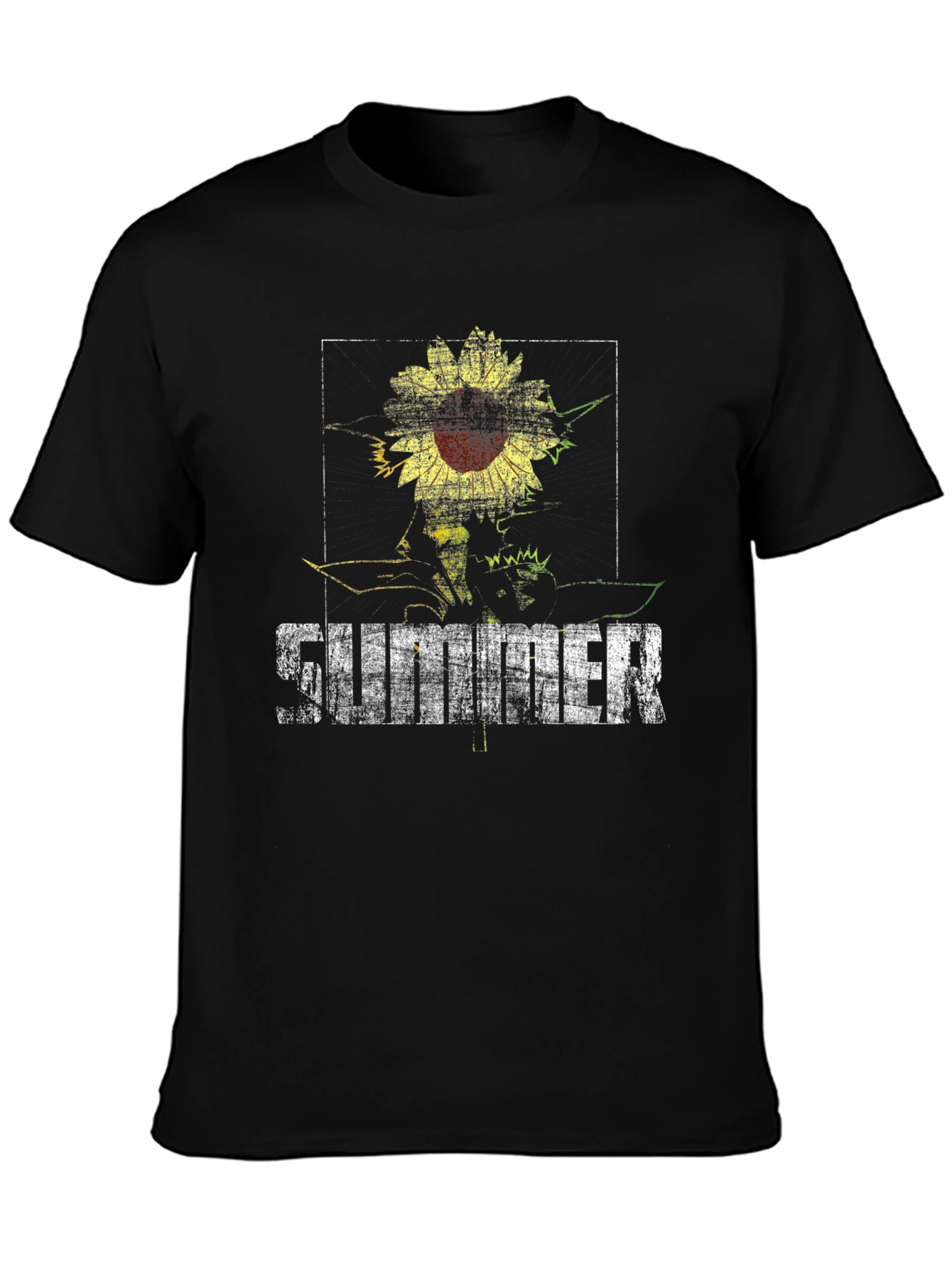 Sunflower Summer Graphic Tee - Black