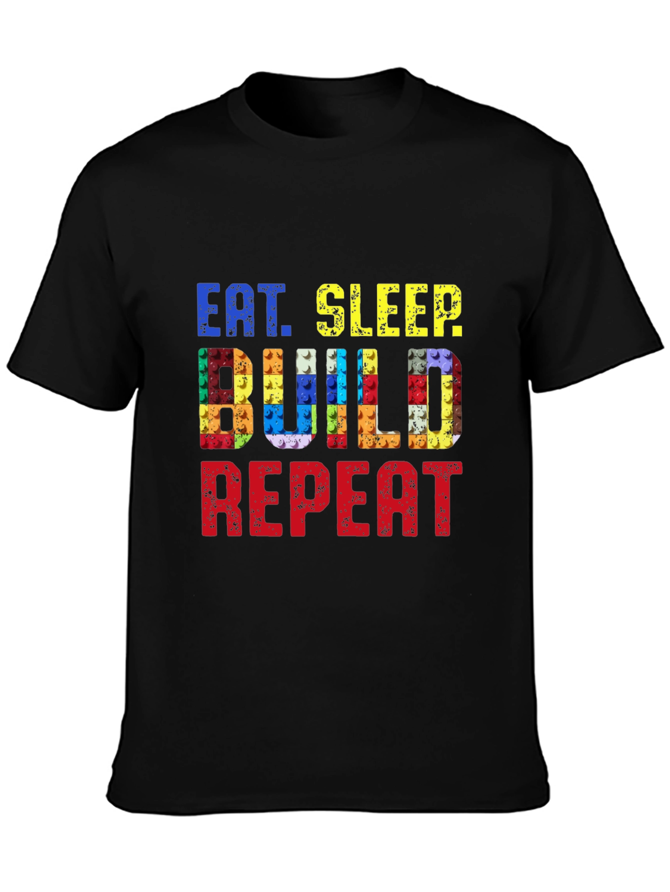 Eat Sleep Build Repeat Black T-Shirt