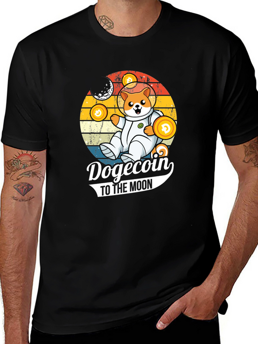 Dogecoin to the Moon T-Shirt - Crypto Space Doge Tee