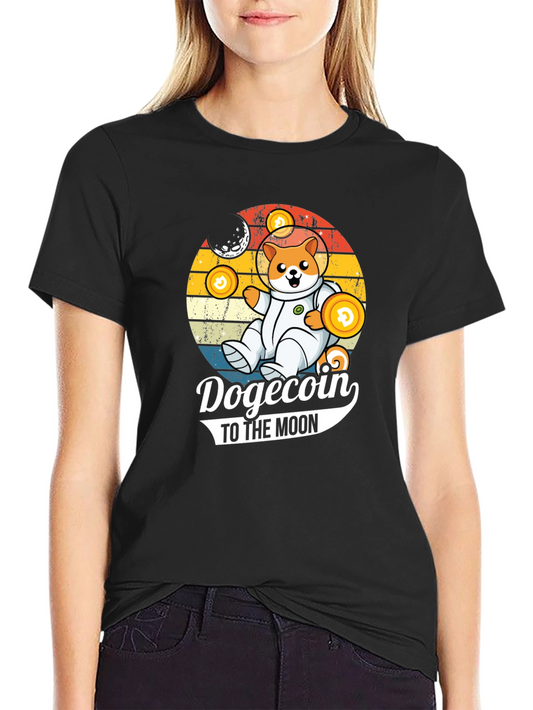 Dogecoin to the Moon T-Shirt - Crypto Space Doge Tee