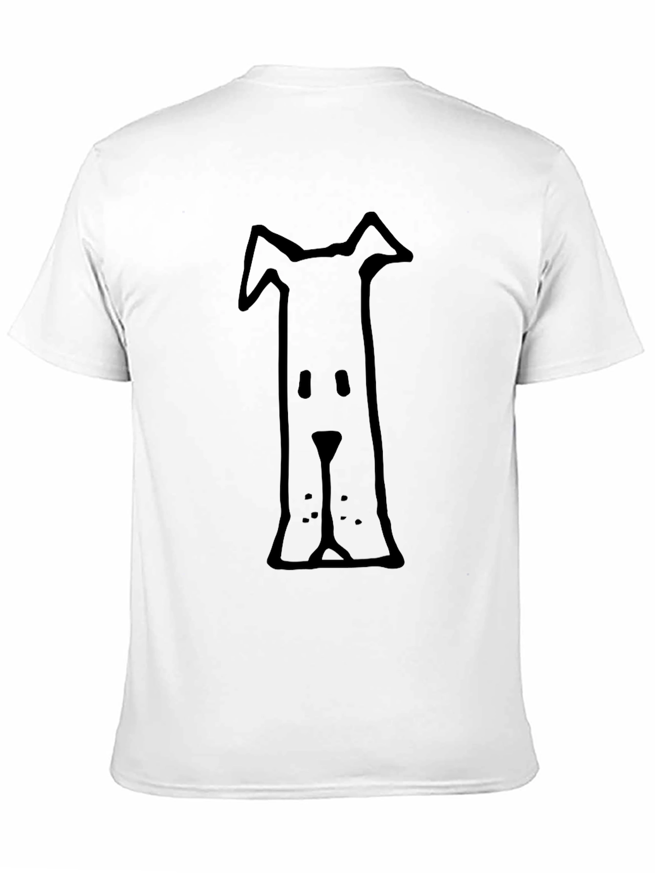 Abstract Dog Graphic Tee - Black Casual Shirt