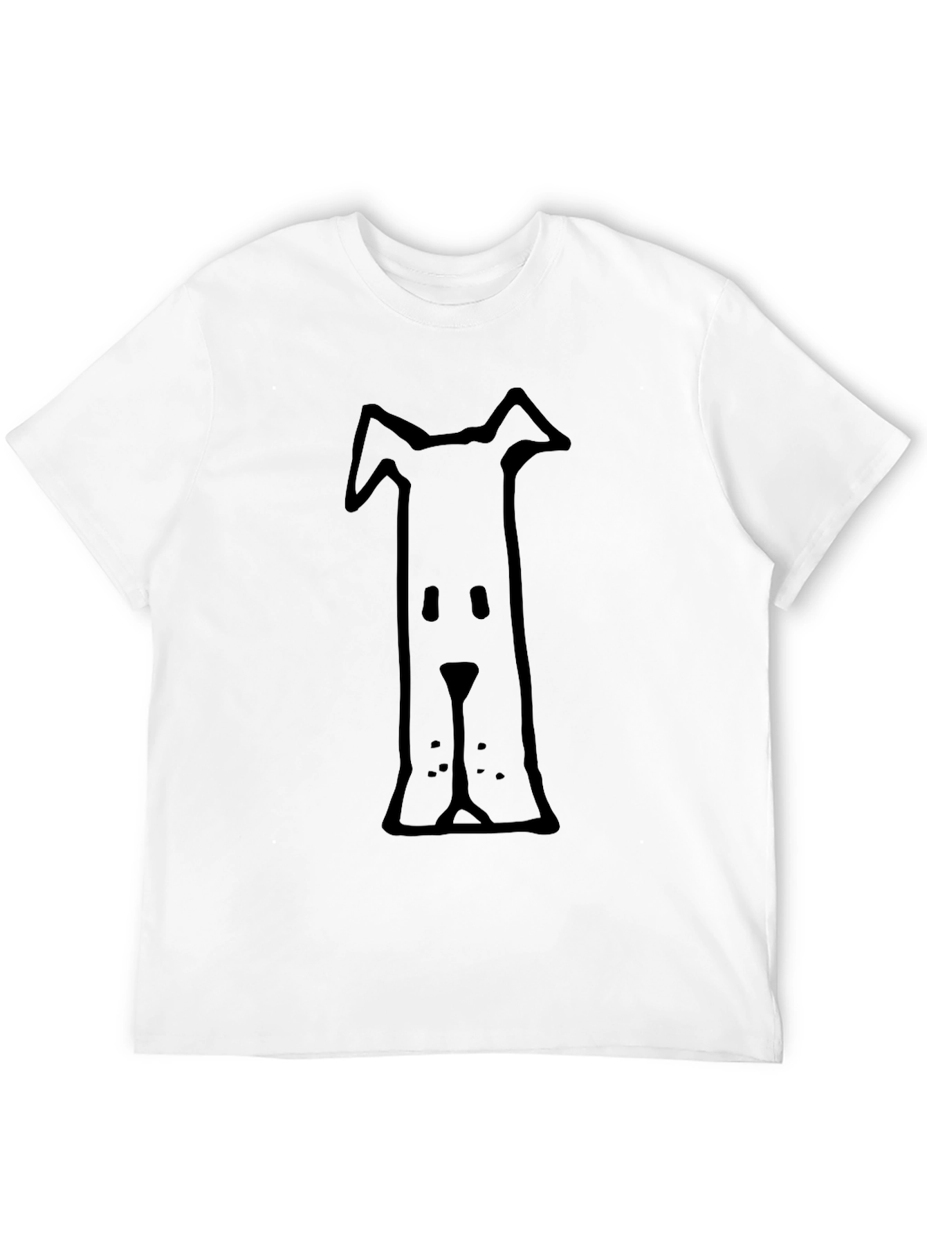 Abstract Dog Graphic Tee - Black Casual Shirt