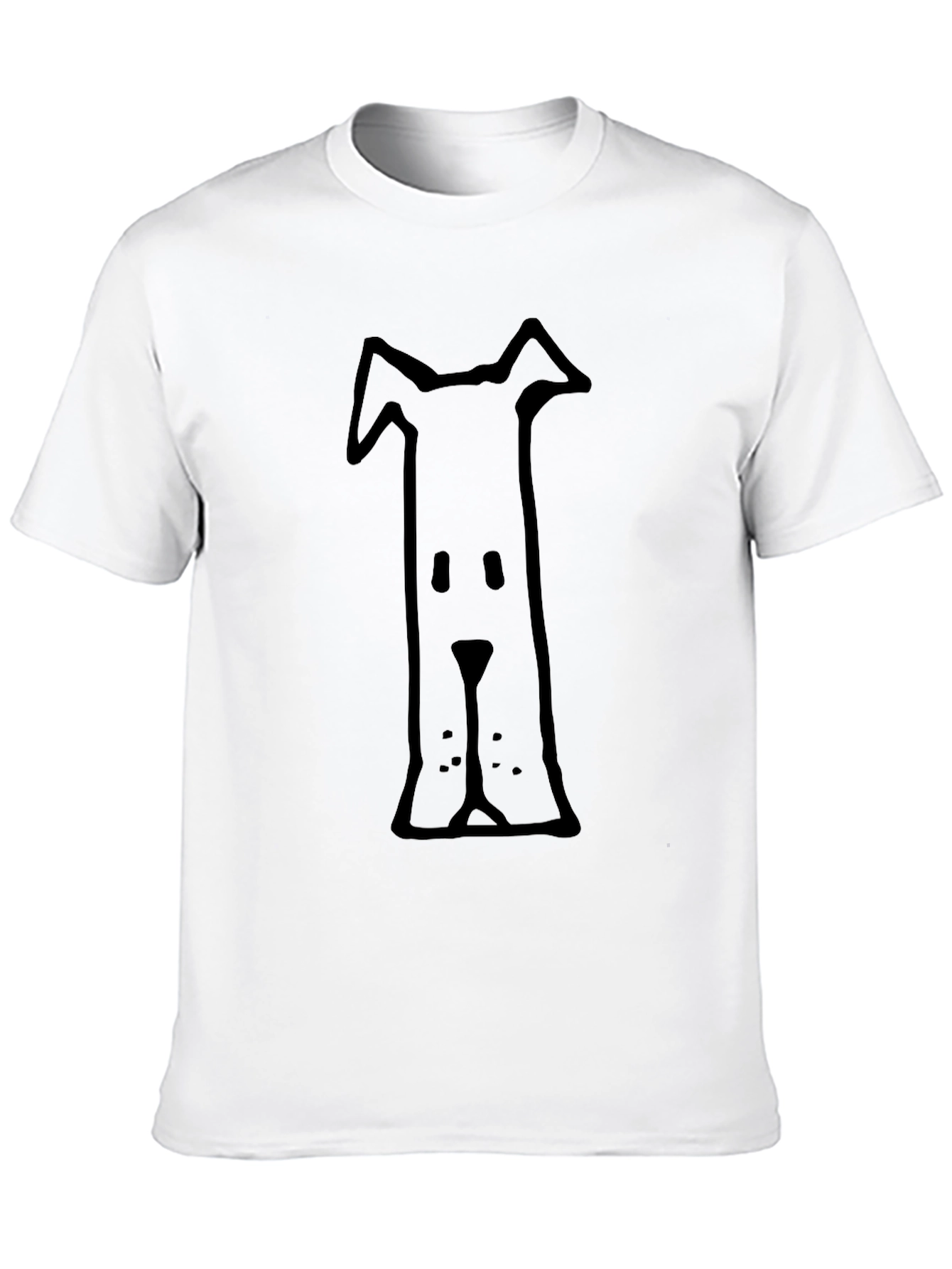 Abstract Dog Graphic Tee - Black Casual Shirt