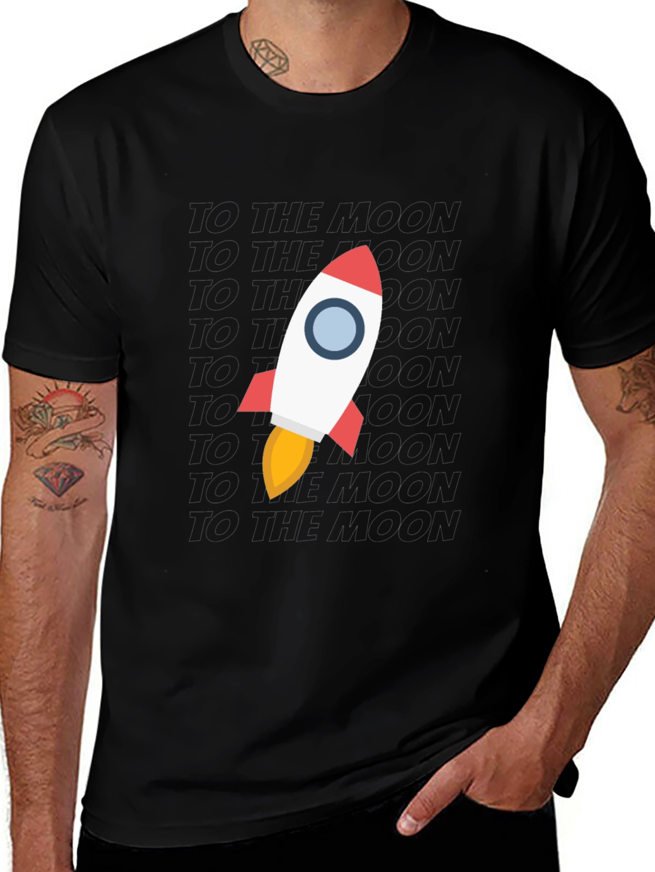 To the Moon Rocket T-Shirt - Crypto Apparel