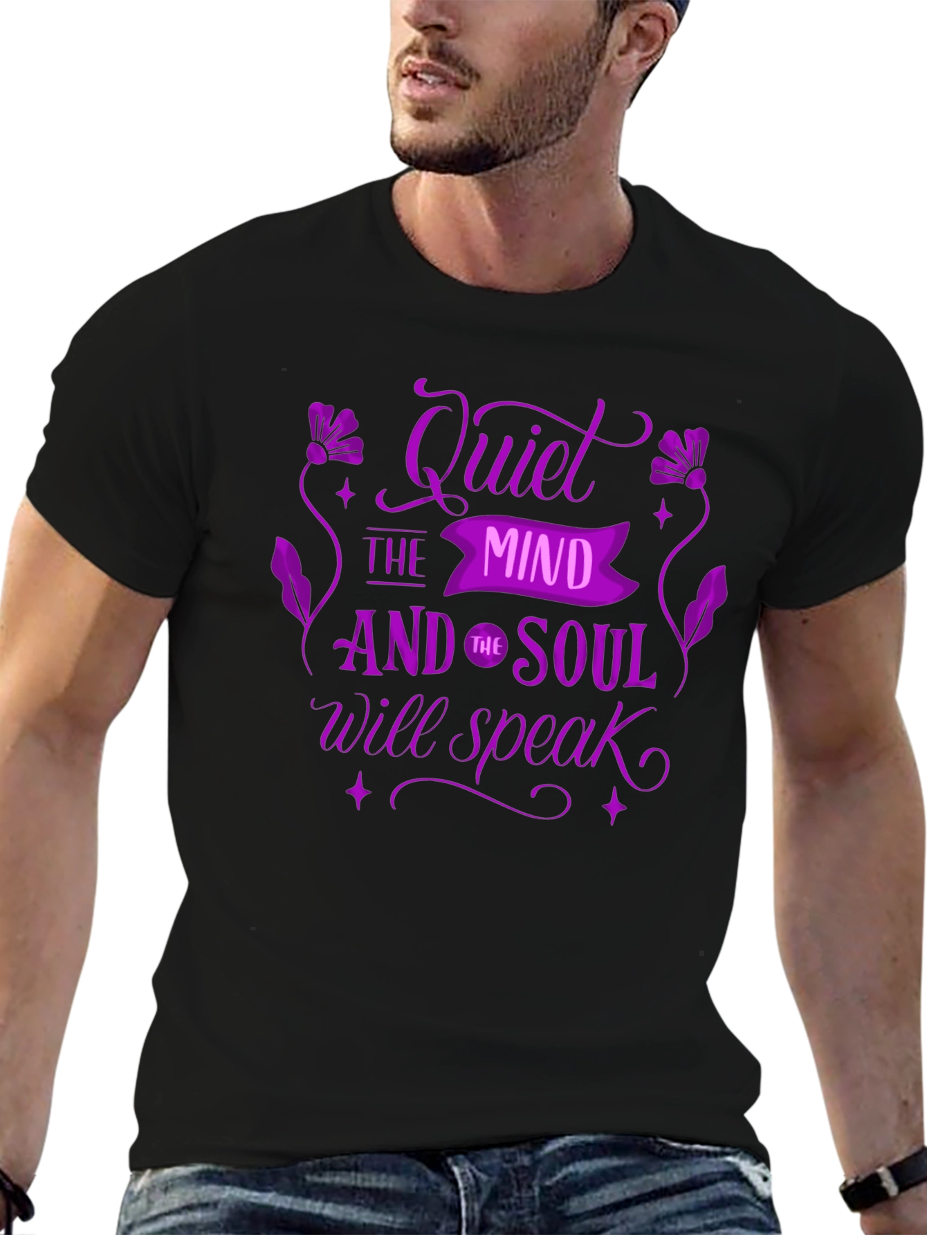 Quiet The Mind Graphic T-Shirt - Black