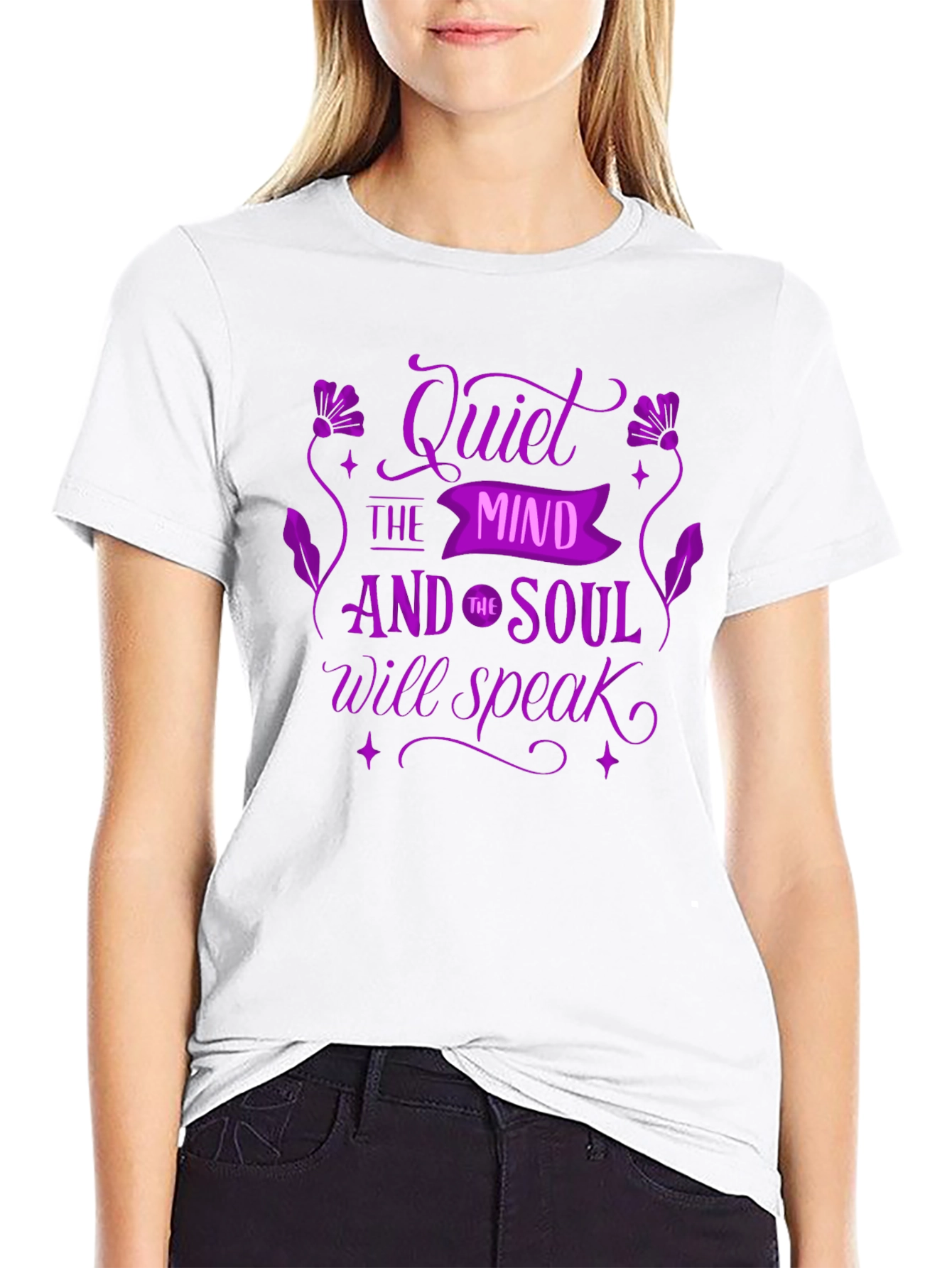 Quiet The Mind Graphic T-Shirt - Black