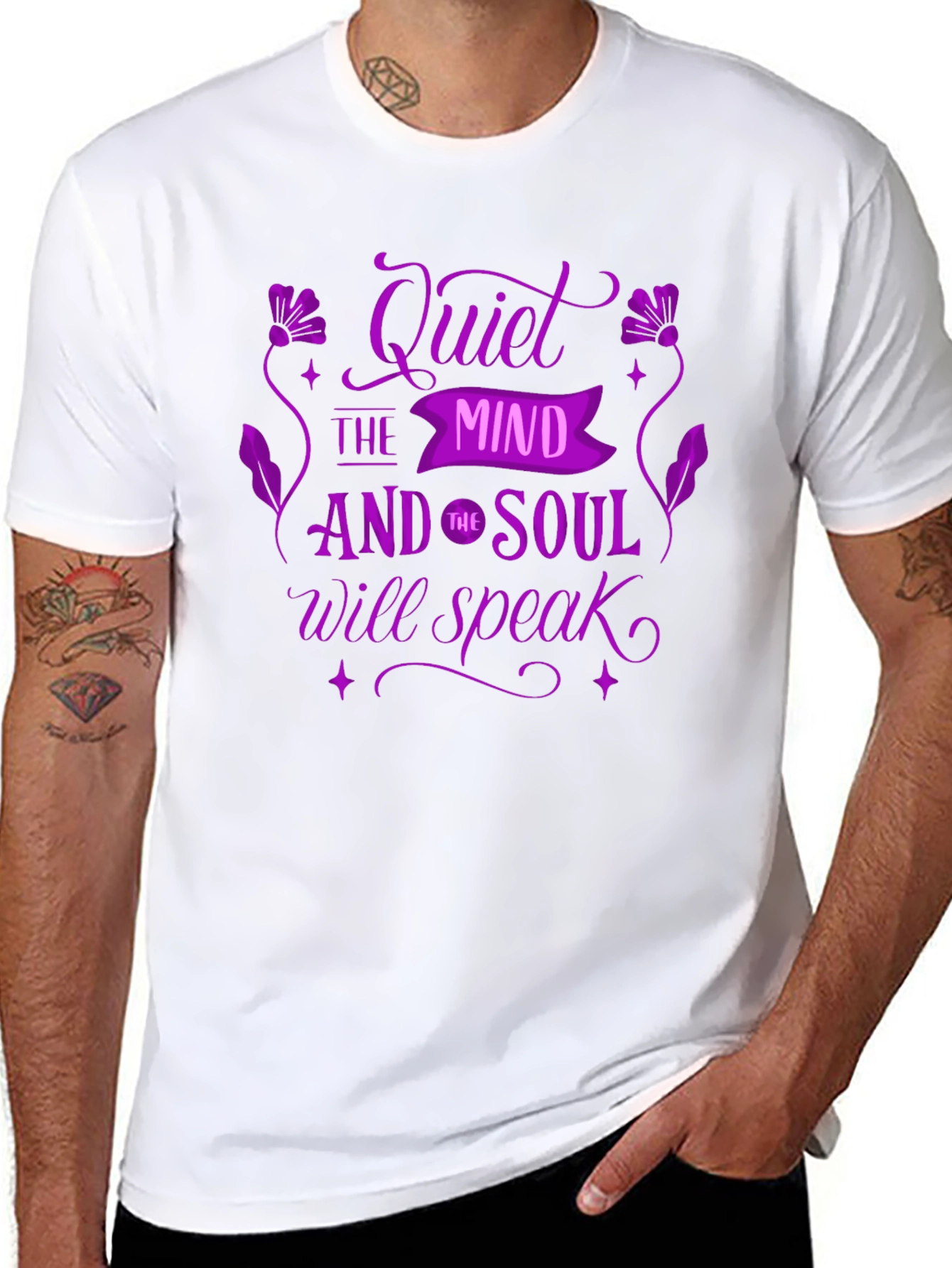 Quiet The Mind Graphic T-Shirt - Black