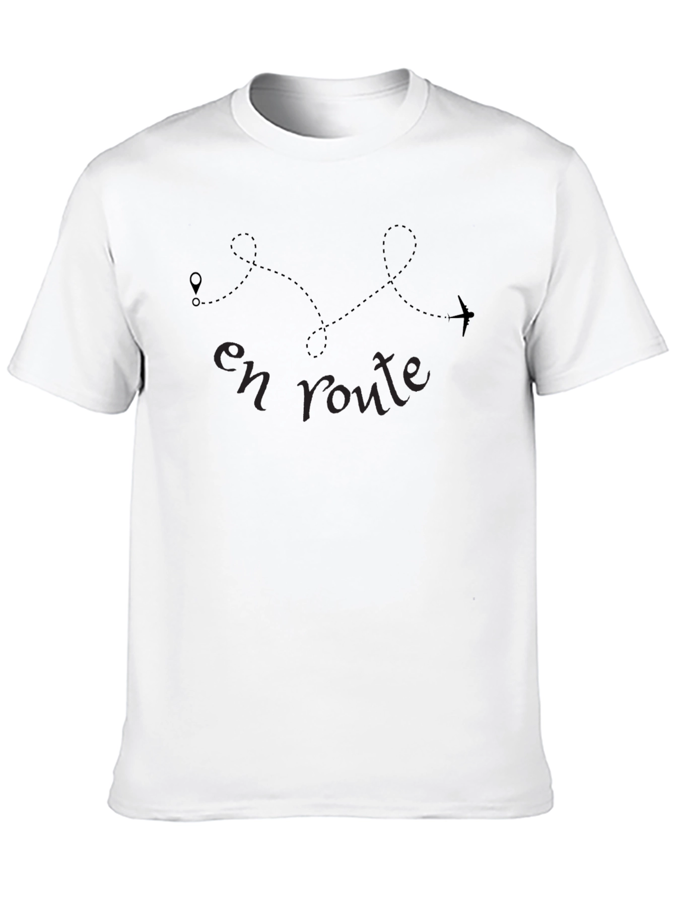 En Route Travel T-Shirt - Black Airplane Tee