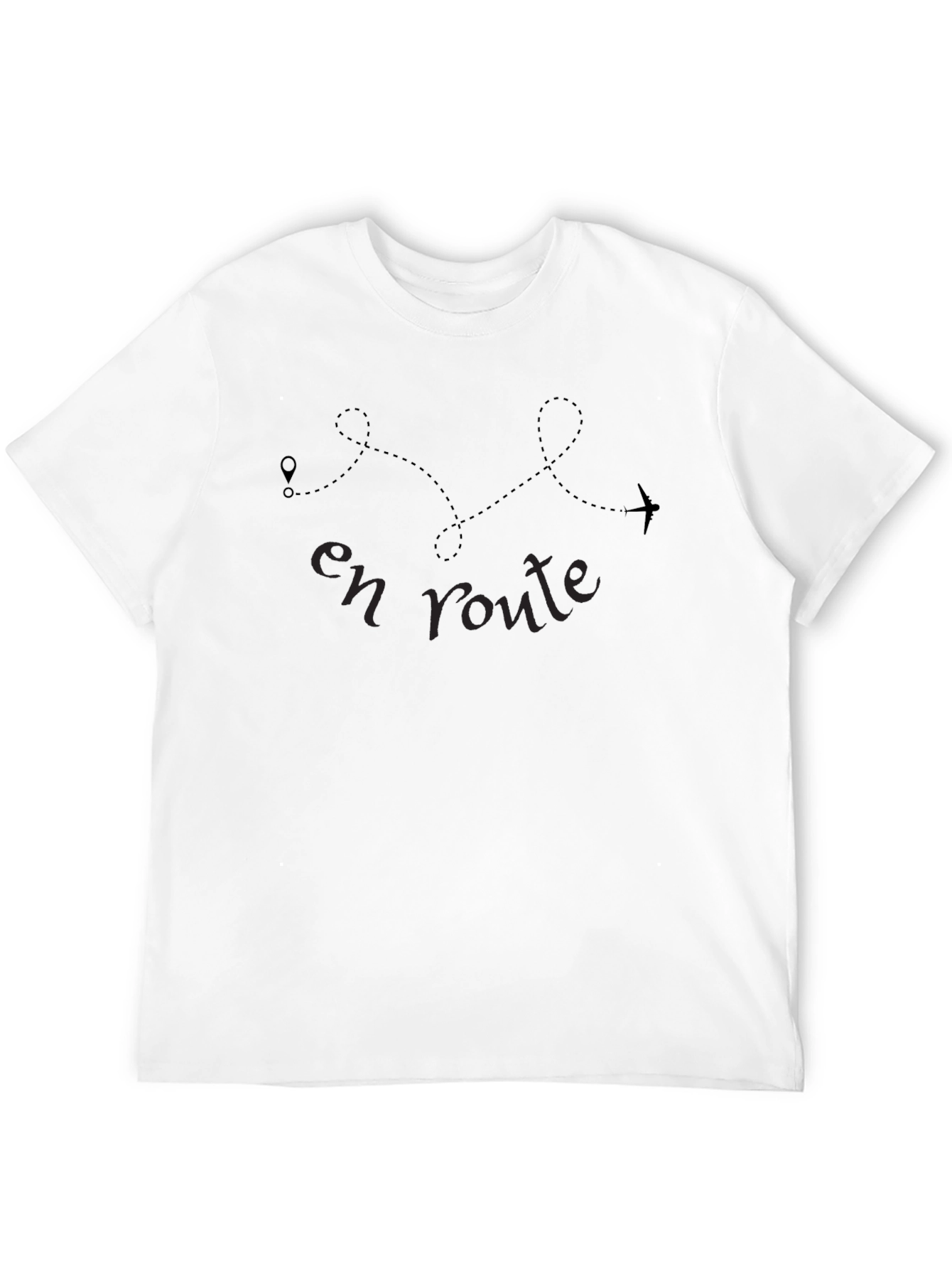 En Route Travel T-Shirt - Black Airplane Tee