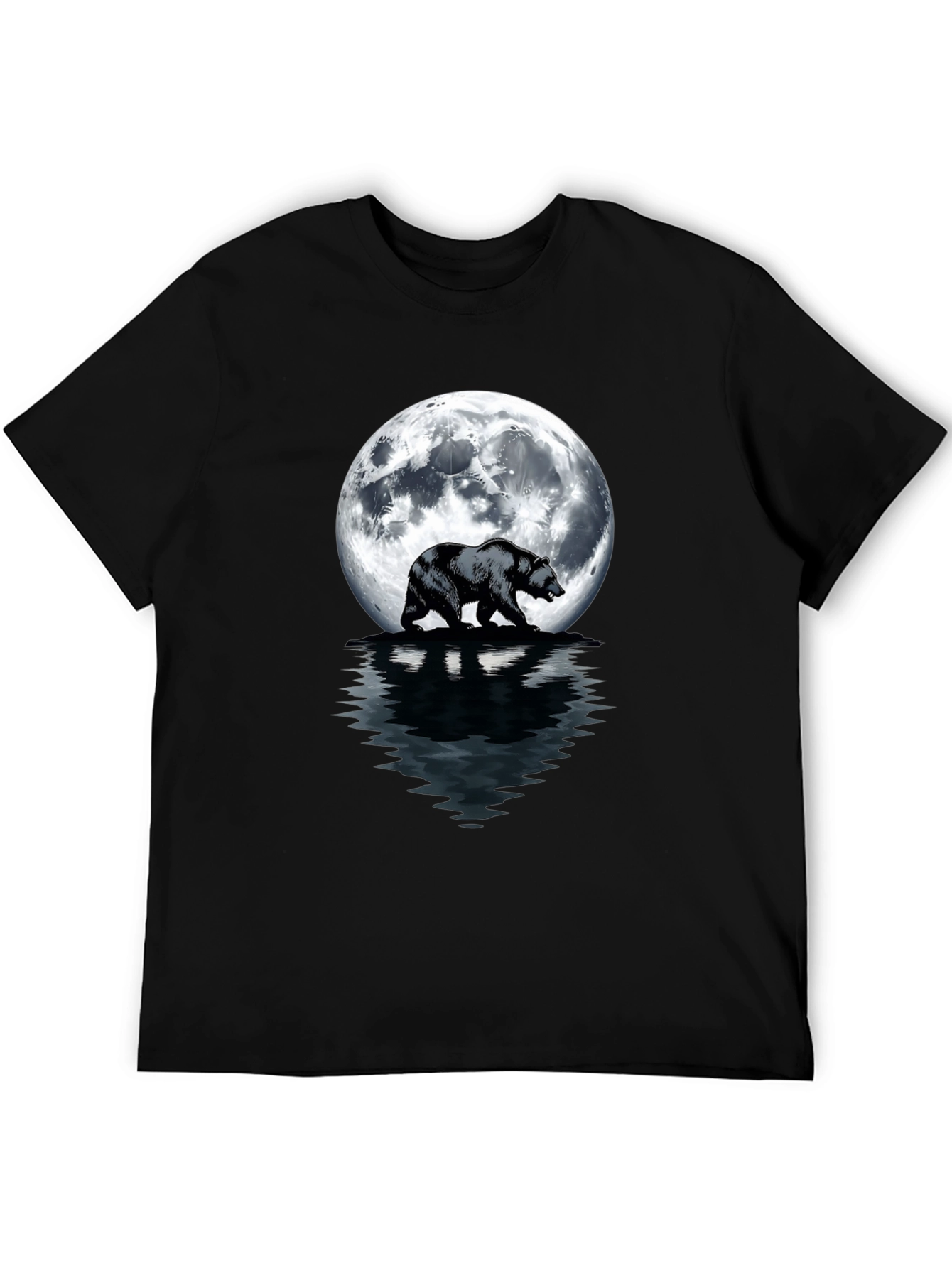 Bear Moon T-Shirt - Mens Black Graphic Tee