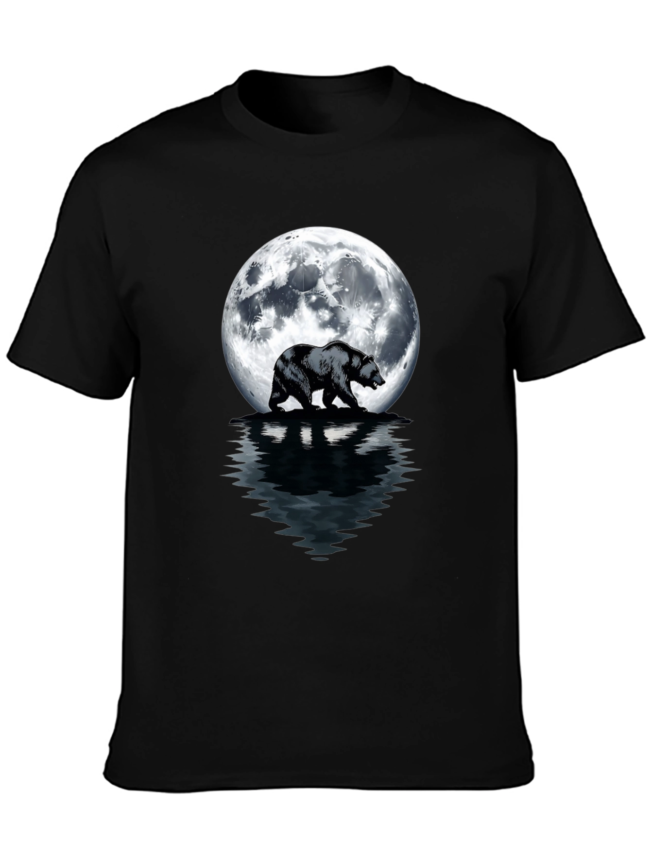 Bear Moon T-Shirt - Mens Black Graphic Tee