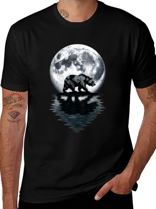 Bear Moon T-Shirt - Mens Black Graphic Tee
