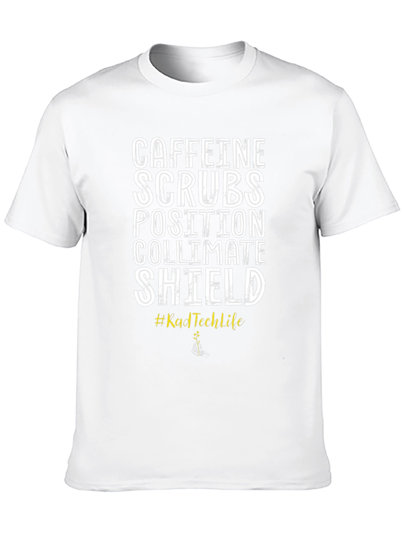 Caffeine Scrubs T-Shirt Rad Tech Life Black Tee
