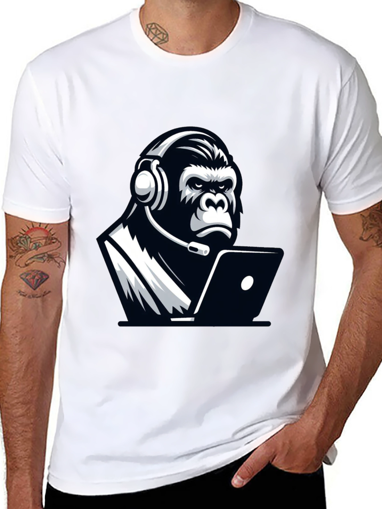 Gamer Gorilla T-Shirt - Cool Graphic Tee
