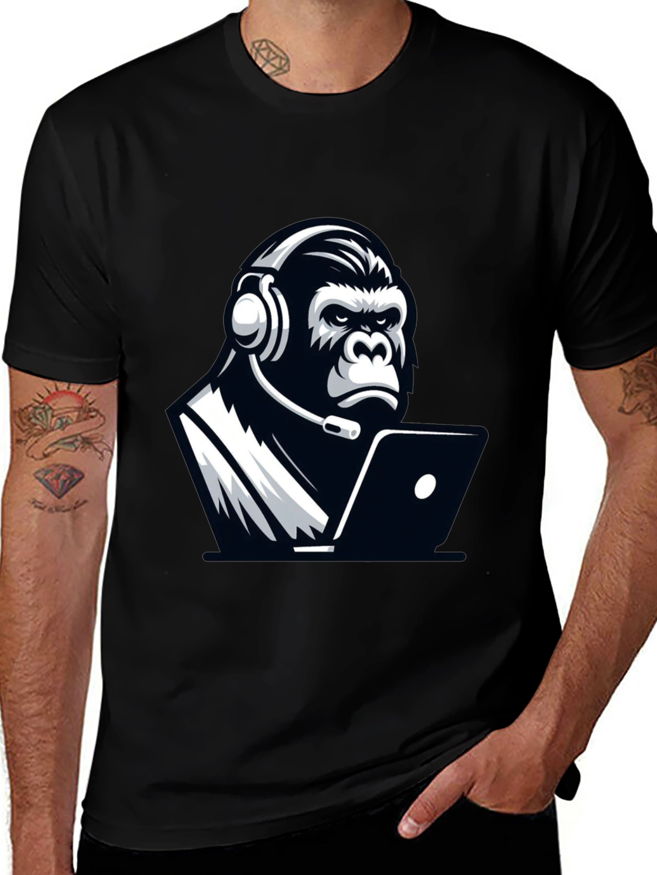 Gamer Gorilla T-Shirt - Cool Graphic Tee