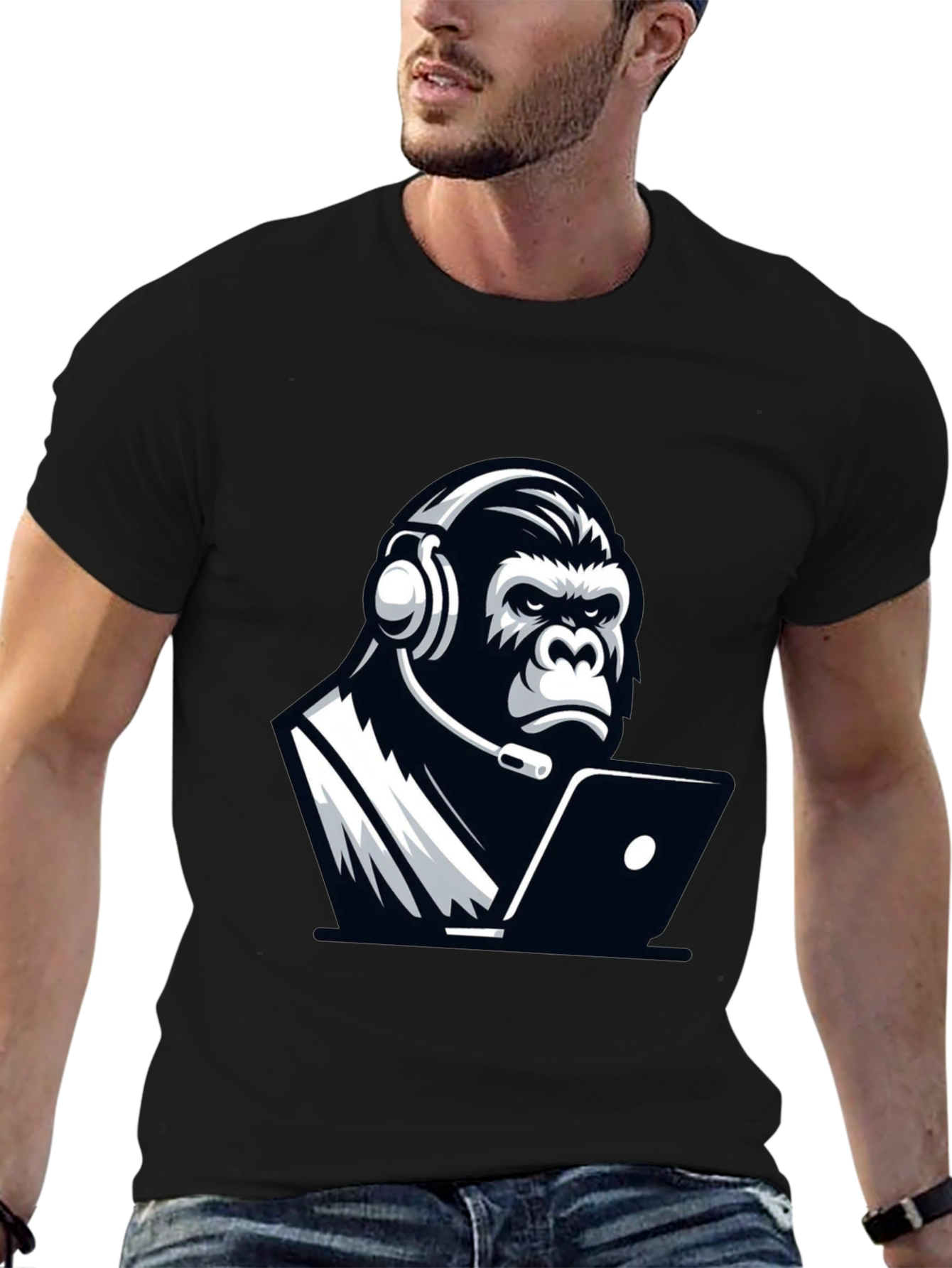 Gamer Gorilla T-Shirt - Cool Graphic Tee
