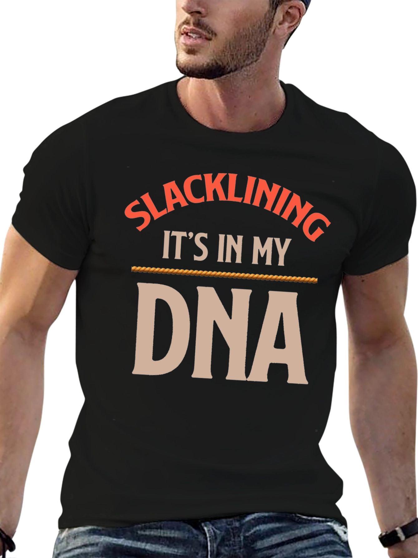 Slacklining DNA T-Shirt - Black Graphic Tee