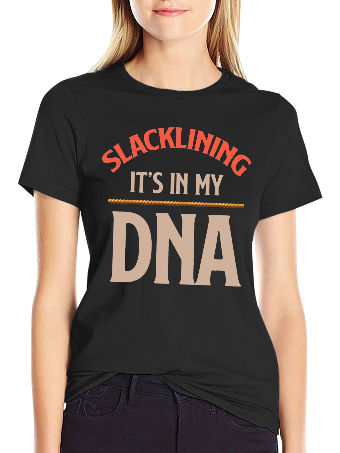 Slacklining DNA T-Shirt - Black Graphic Tee