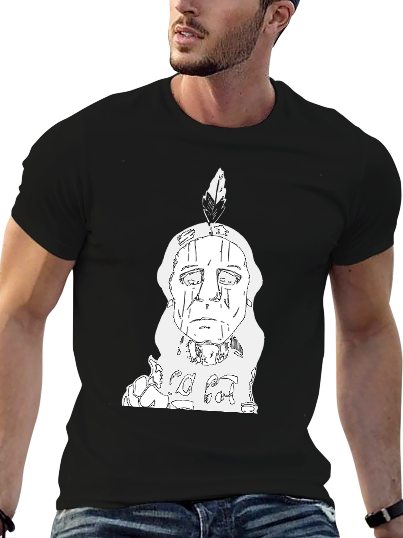 Indian Chief T-Shirt - Black Cotton Tee